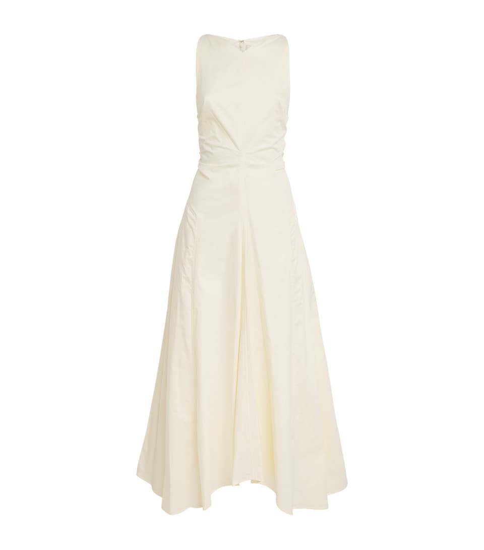 CAMILLA AND MARC Womens Cotton Sleeveless Midi Dress Pale Butter