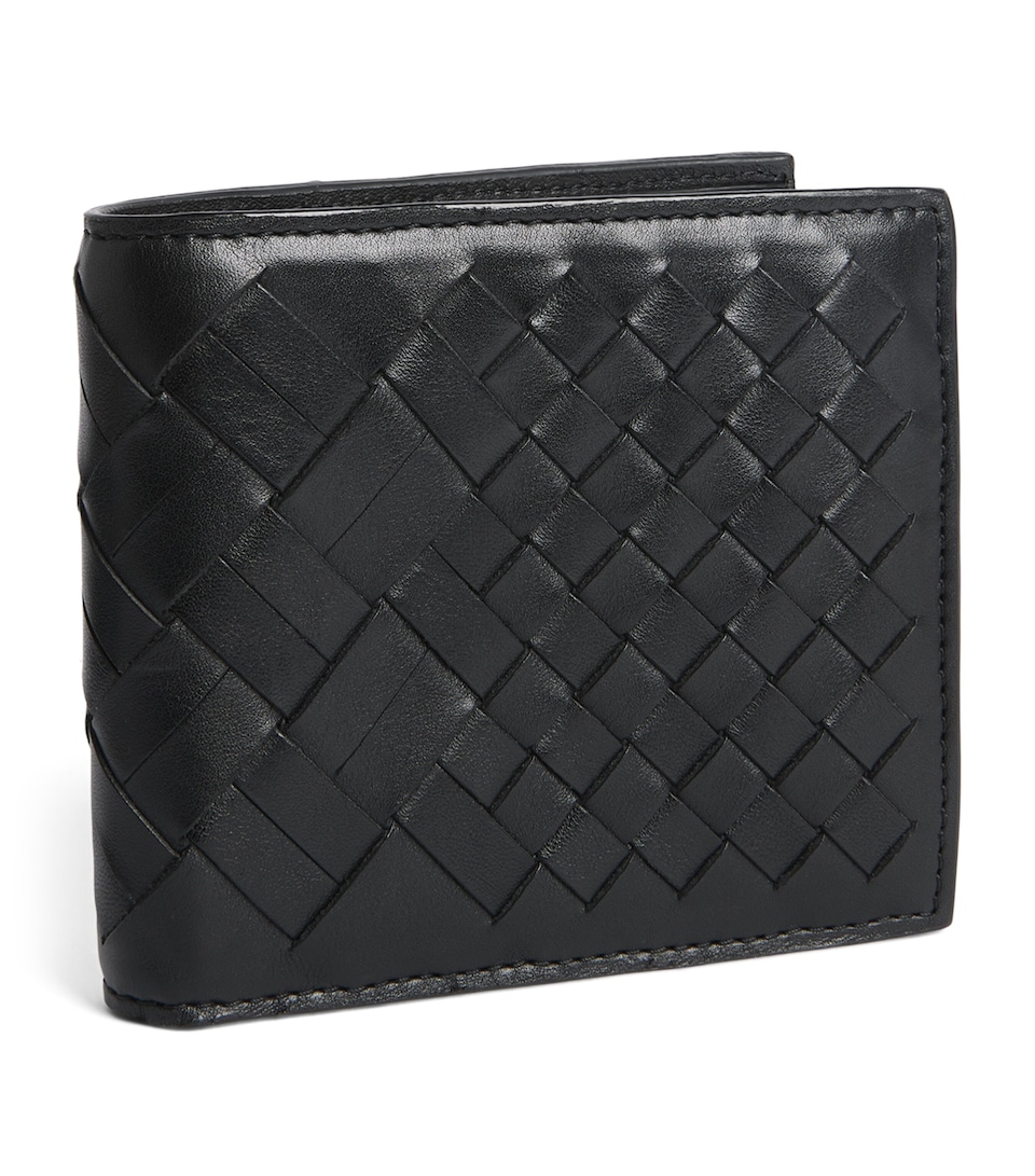 Officine Creative Woven Leather Bifold Wallet Nero