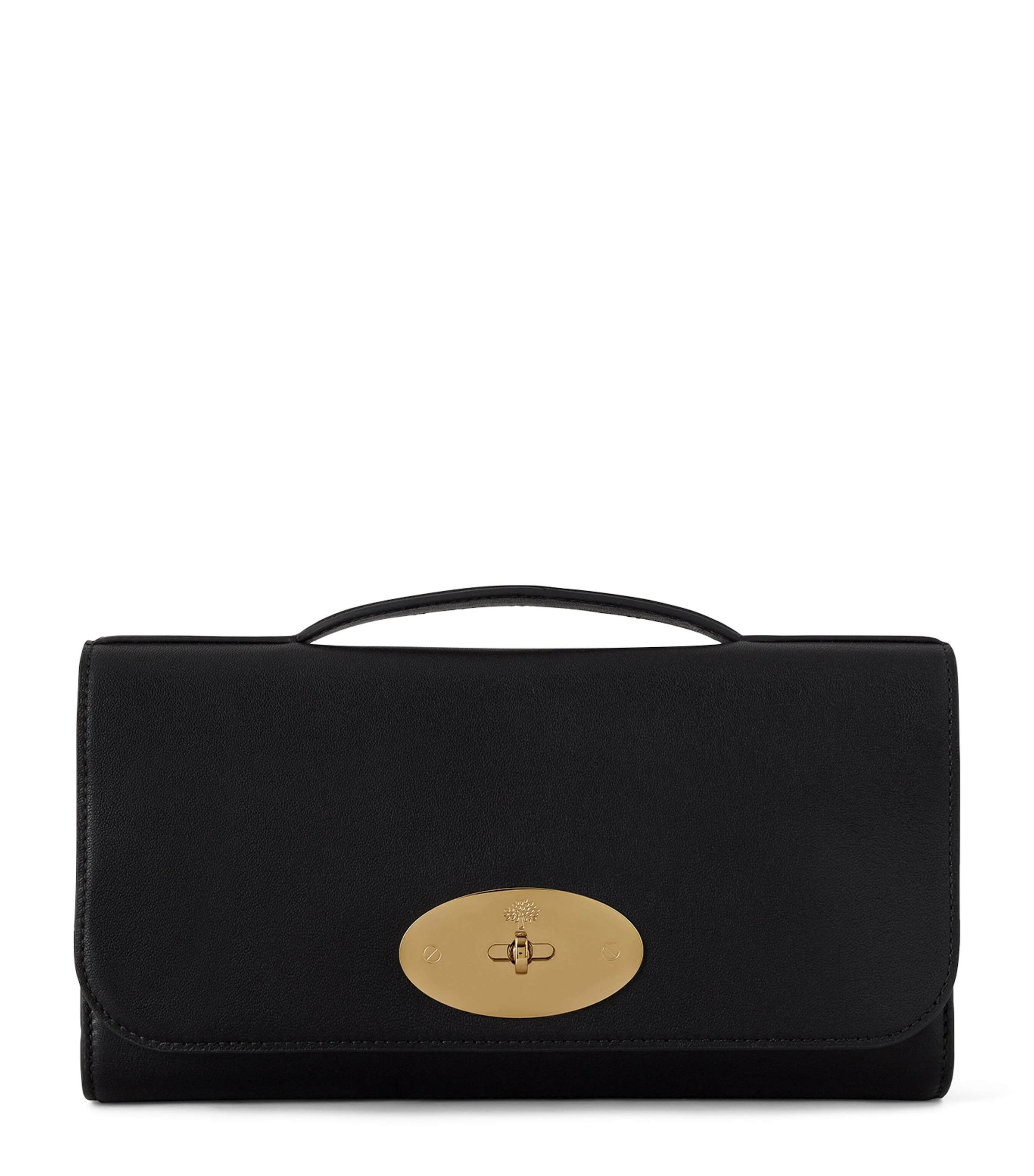 Mulberry Leather Lily Clutch Bag Black
