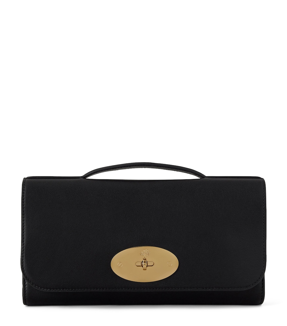 Mulberry Leather Lily Clutch Bag Black