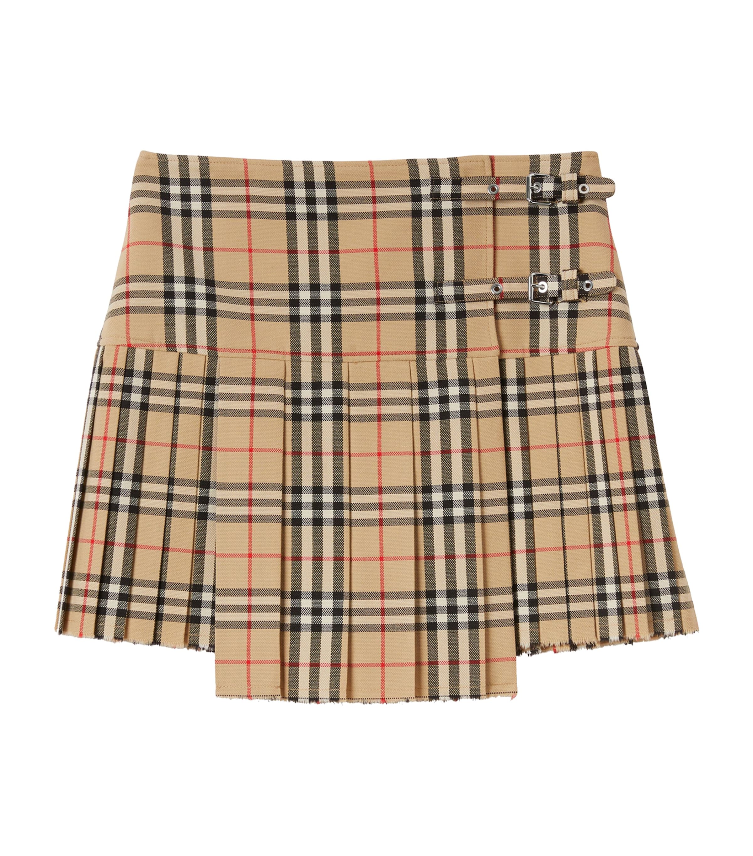 Wool Check Pleated Mini Kilt