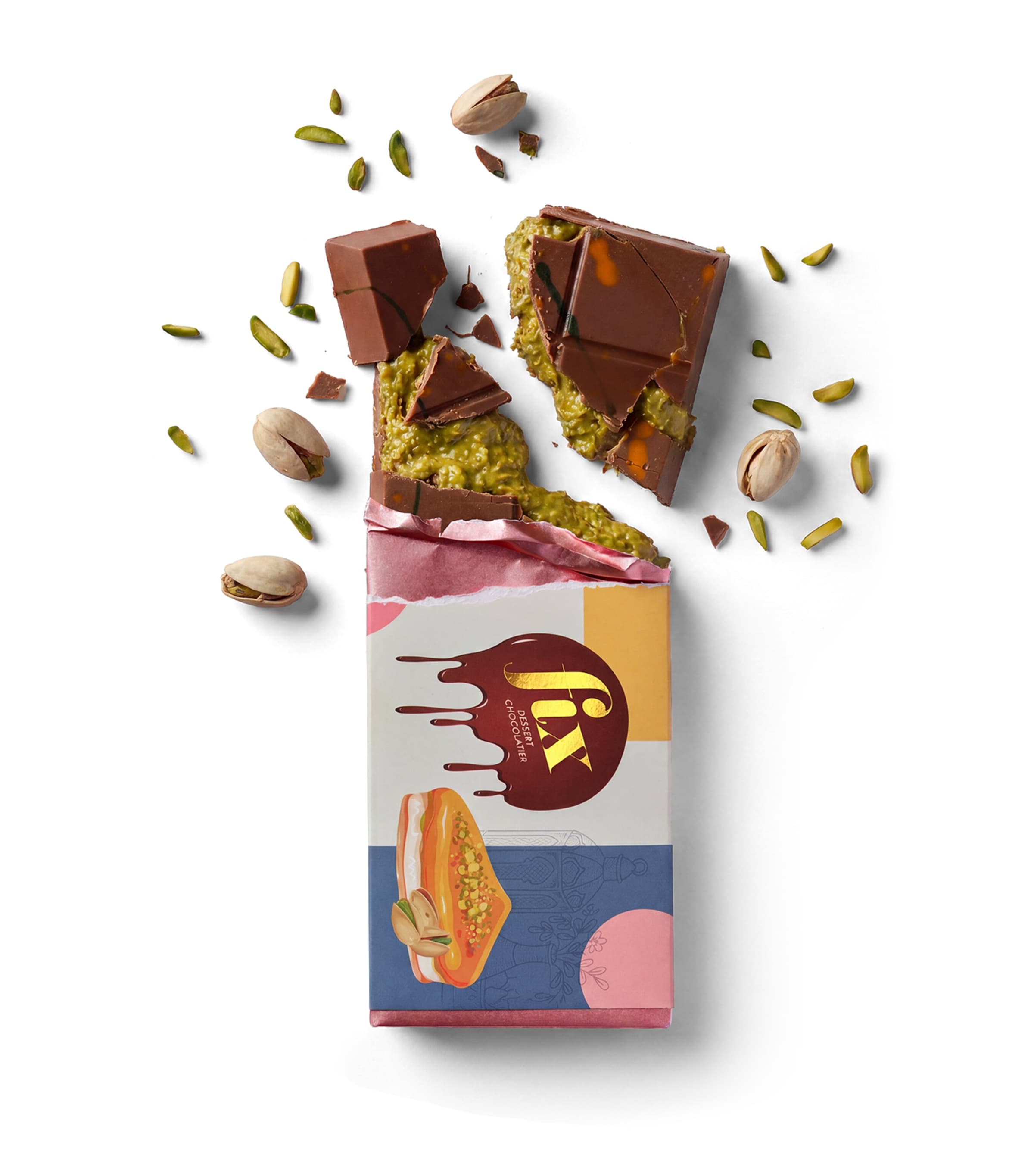 Fix Dessert Chocolatier Can't Get Knafeh Of It Milk Chocolate Bar (200g)