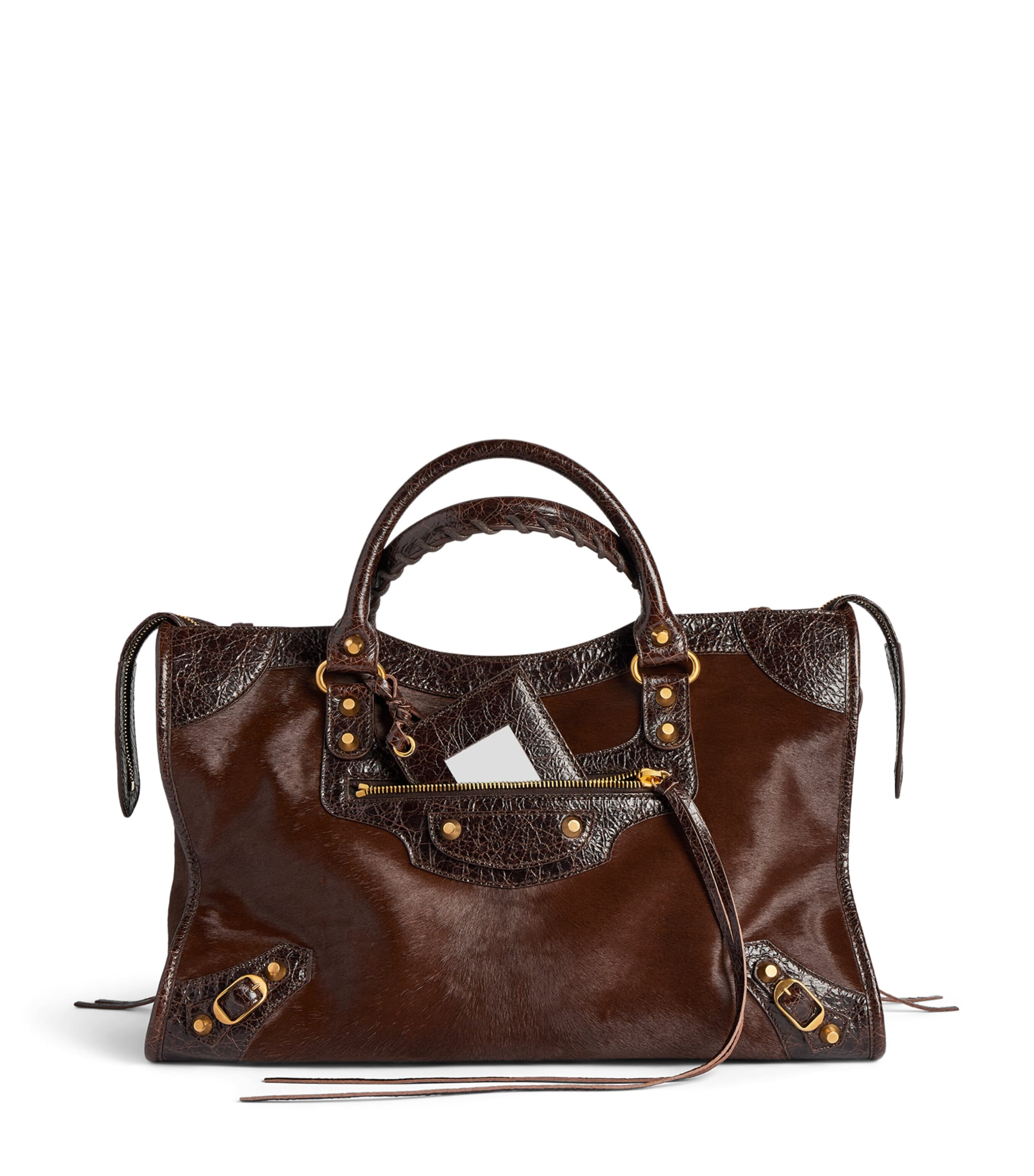 Balenciaga Medium Pony Hair Le City Top-Handle Bag