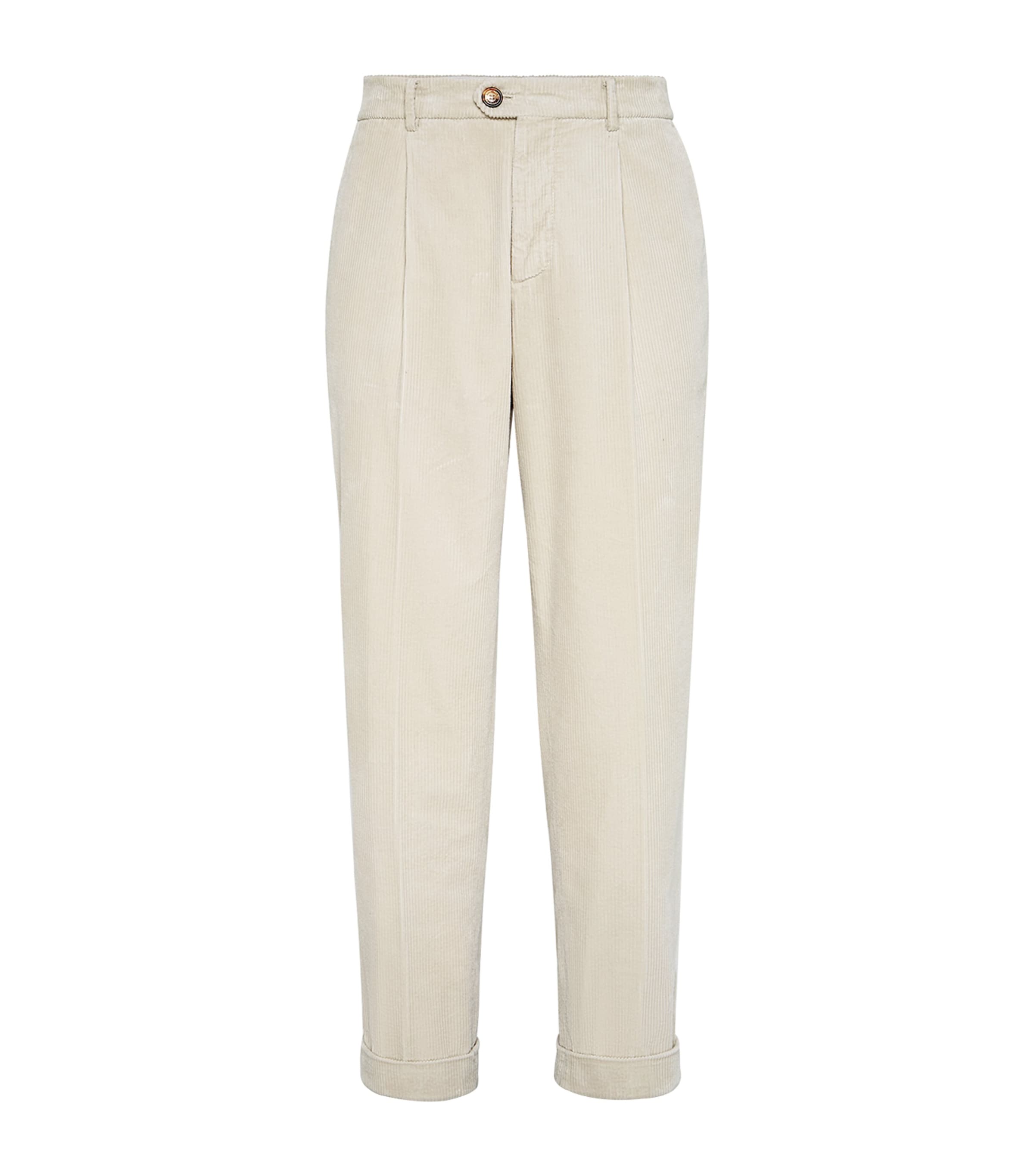 Cotton Corduroy Pleated Trousers