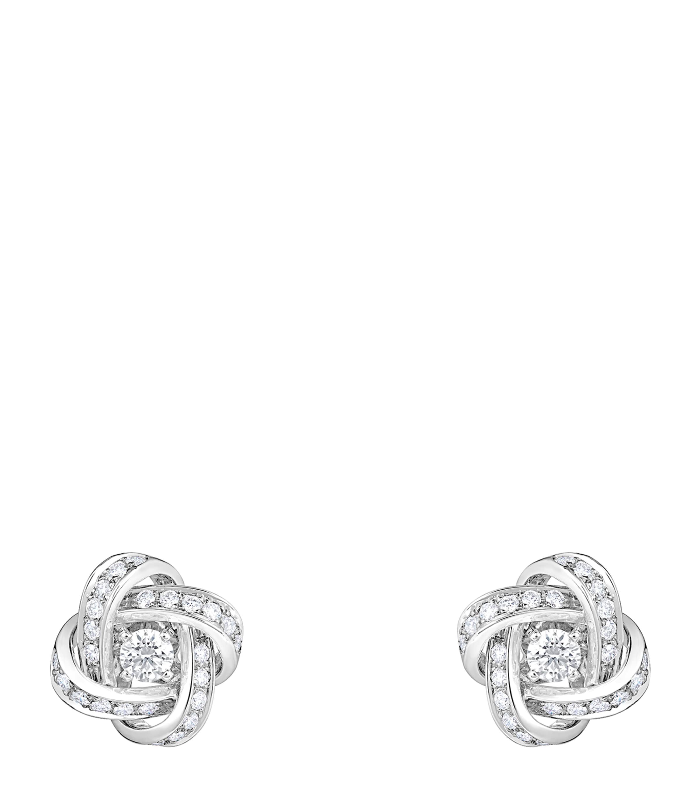 White Gold and Diamond Pivoine Stud Earrings