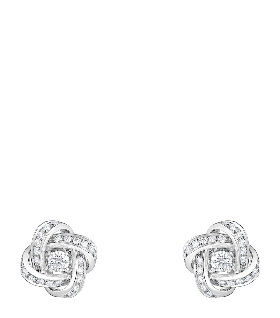 White Gold and Diamond Pivoine Stud Earrings