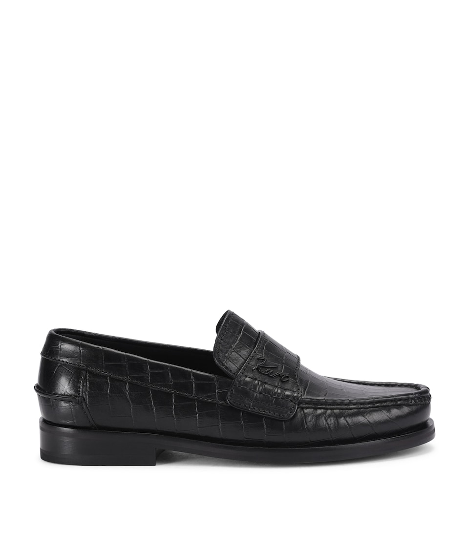 Kurt Geiger London Leather Lombard Loafers Black