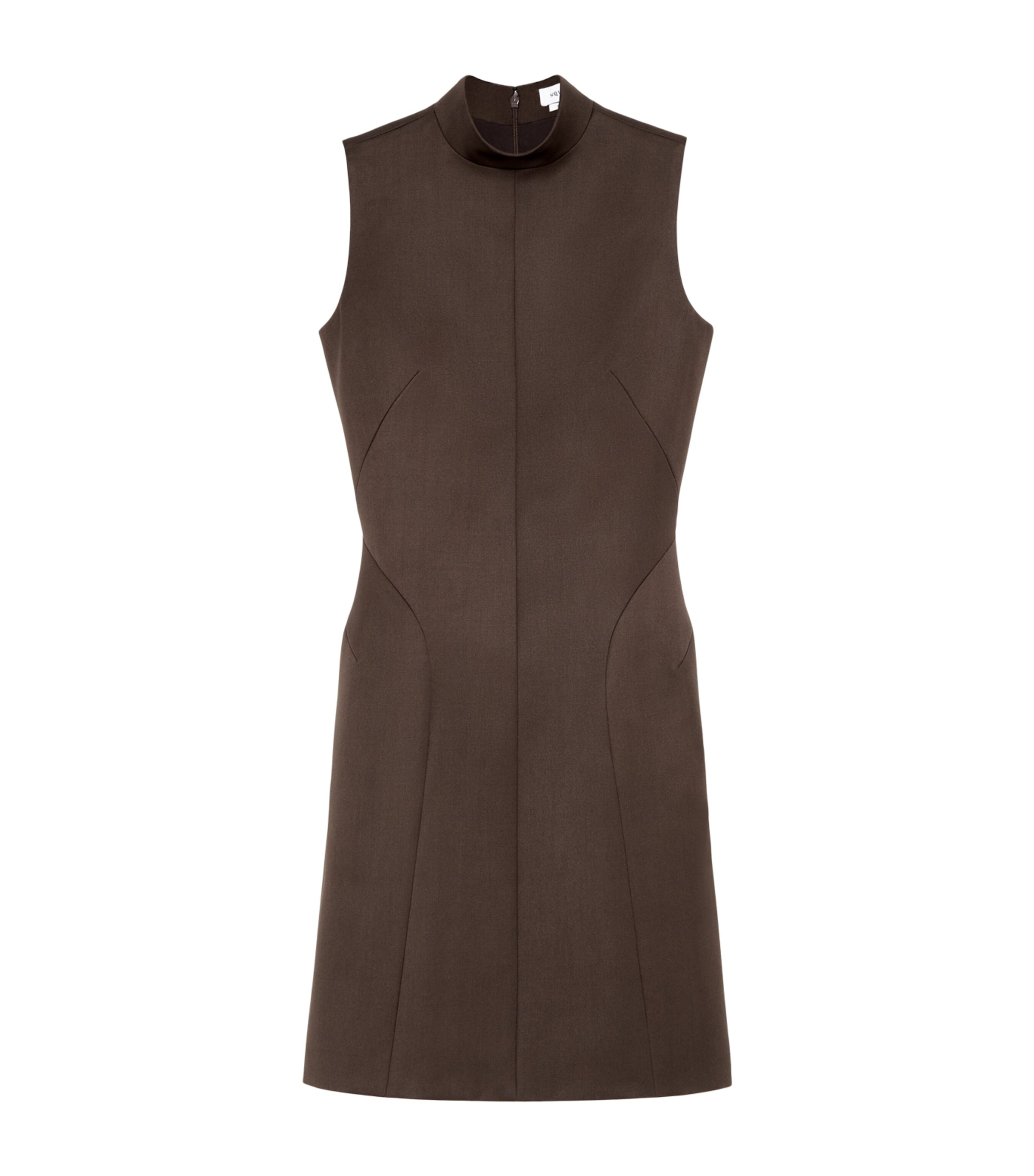 McQueen Womens Wool High-Neck Mini Dress