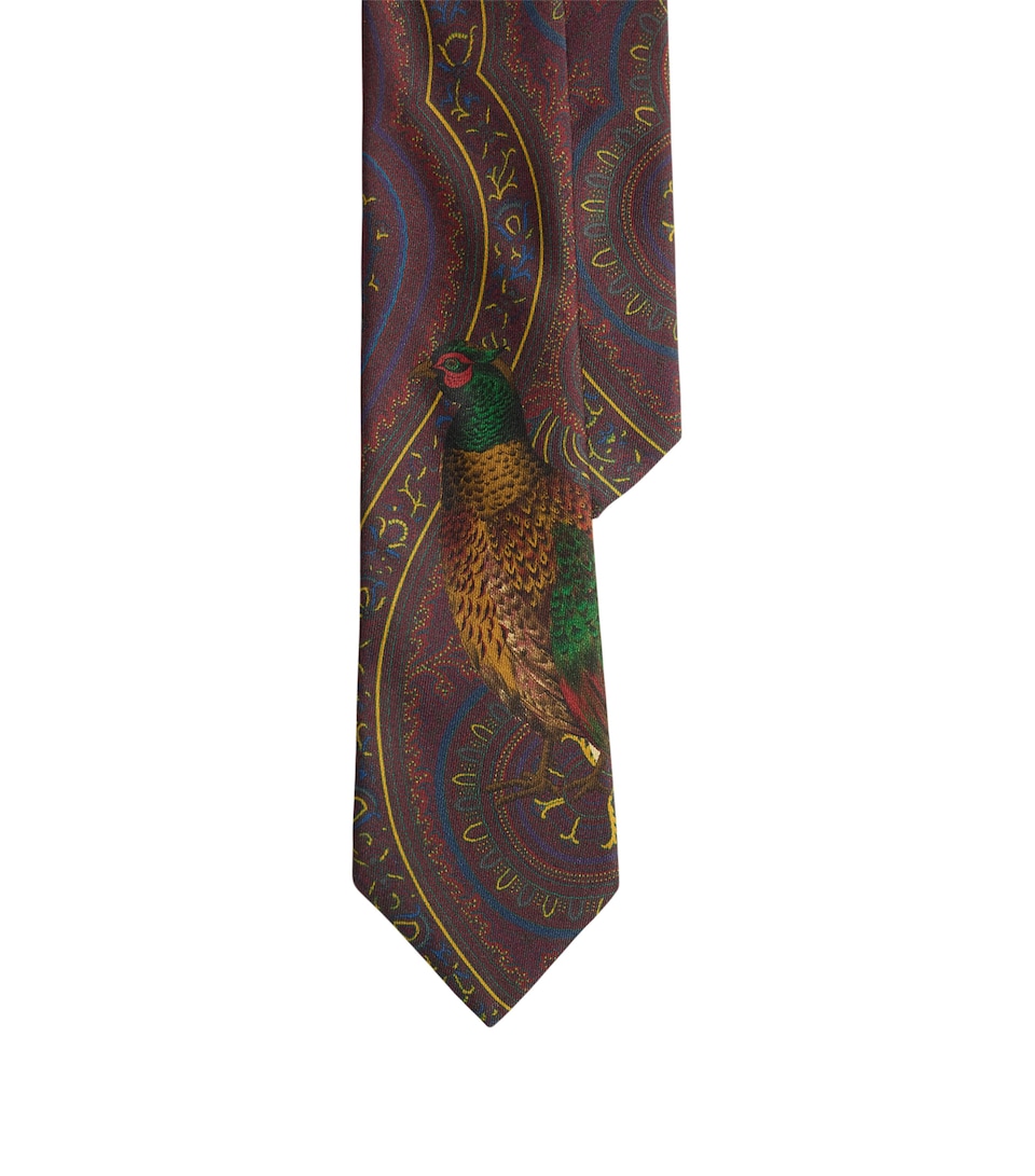 Ralph Lauren Collection Printed Silk Tie Luggage Brown Multi