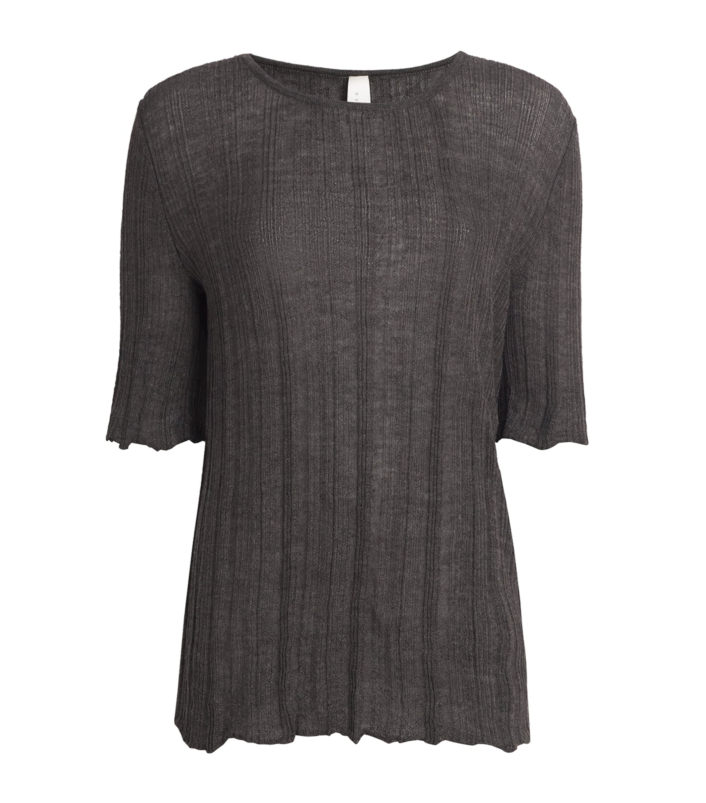 Alpaca-Silk Ribbed T-Shirt