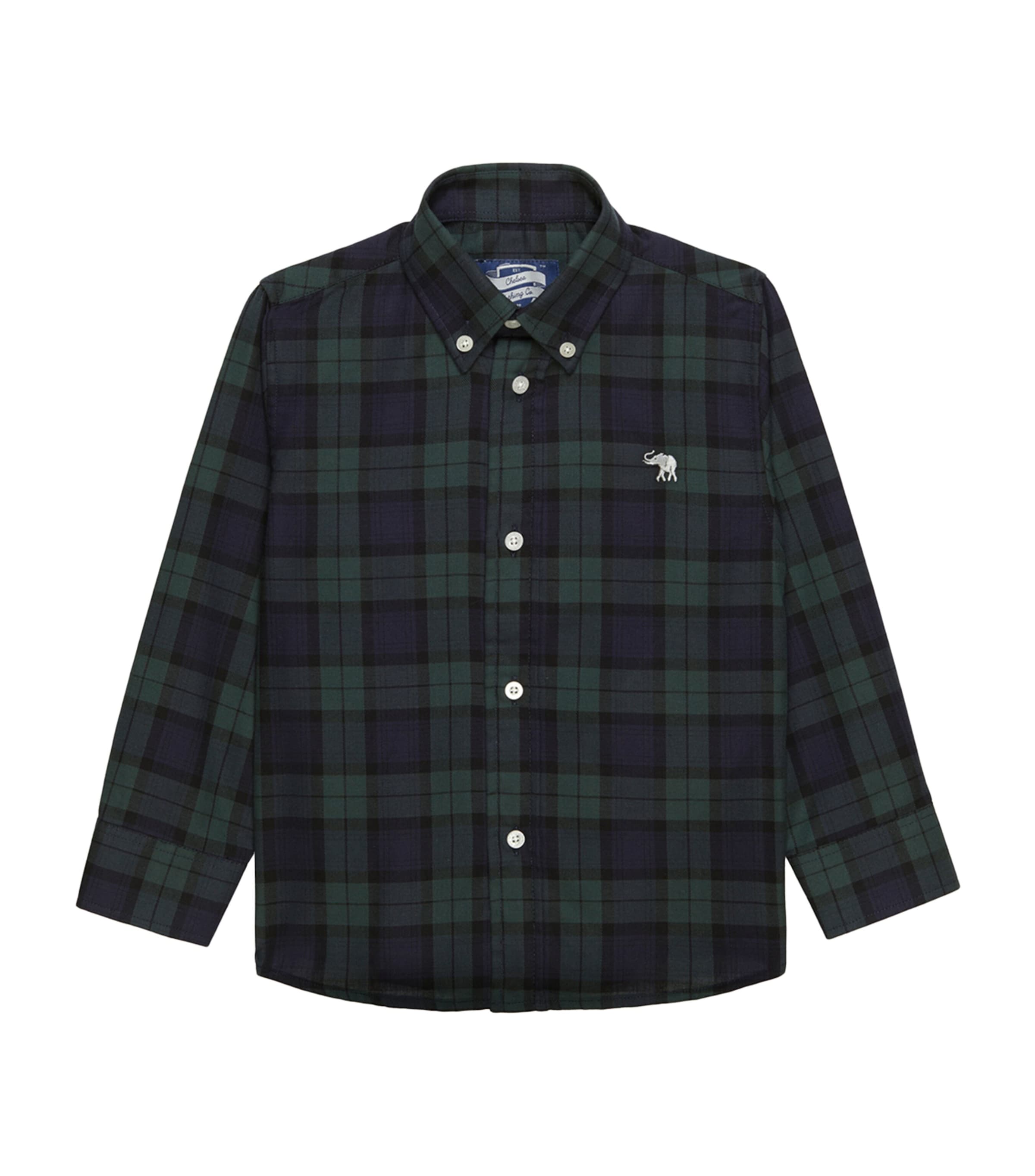 Trotters Cotton Tartan Thomas Shirt (2-5 Years) Navy Tartan