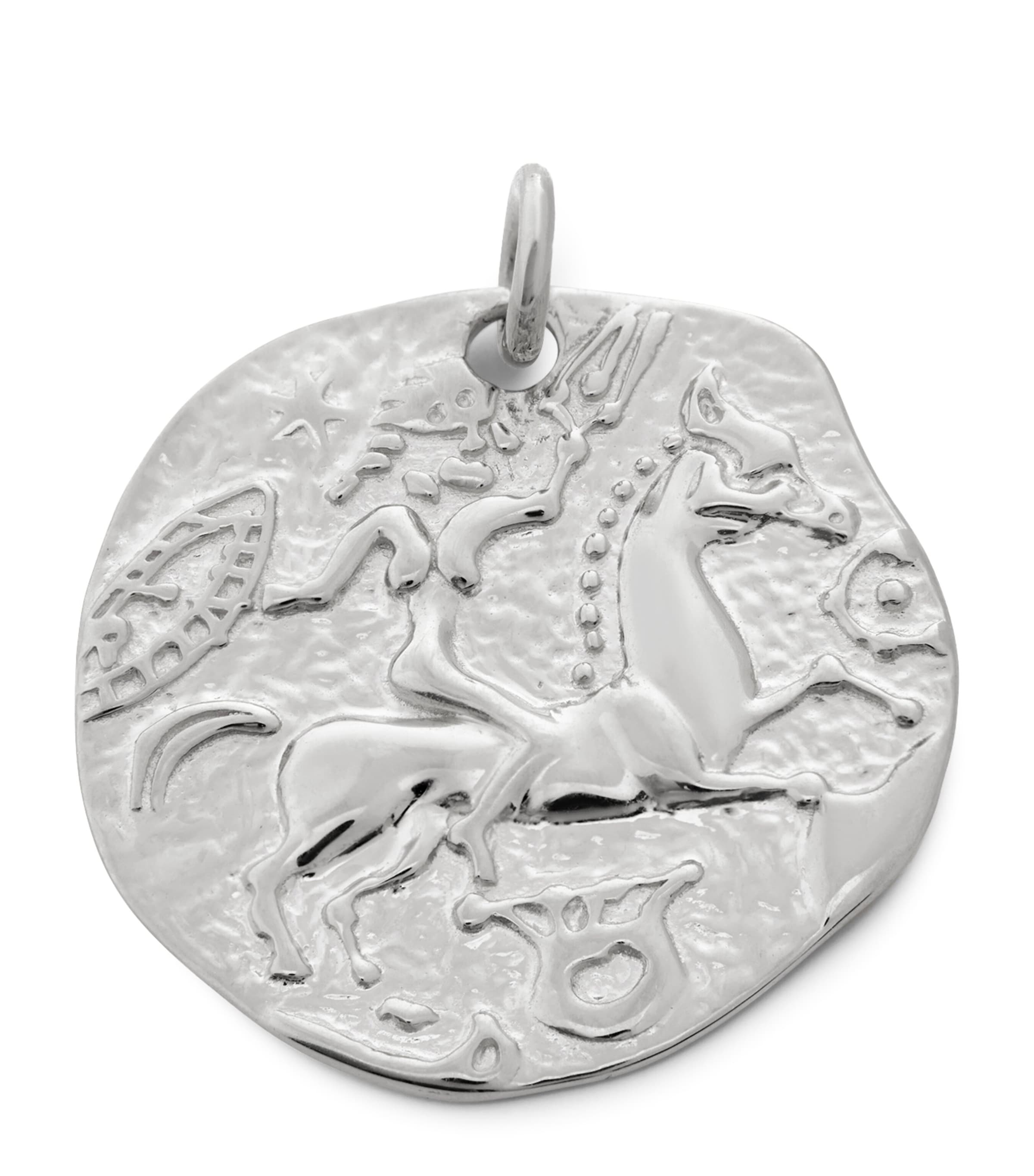 Monica Vinader Sterling Silver Talisman Goddess Coin Pendant #ref!