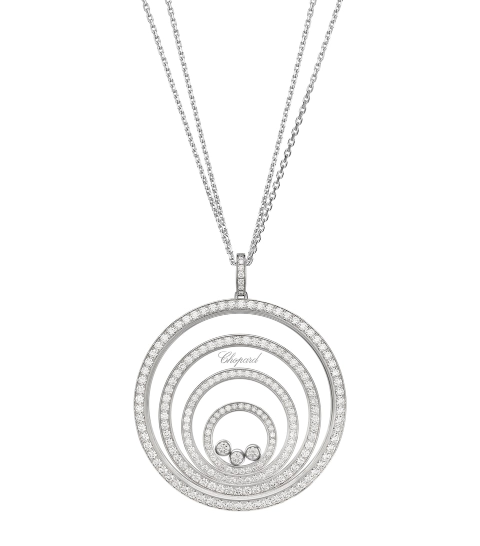 White Gold and Diamond Happy Spirit Pendant Necklace