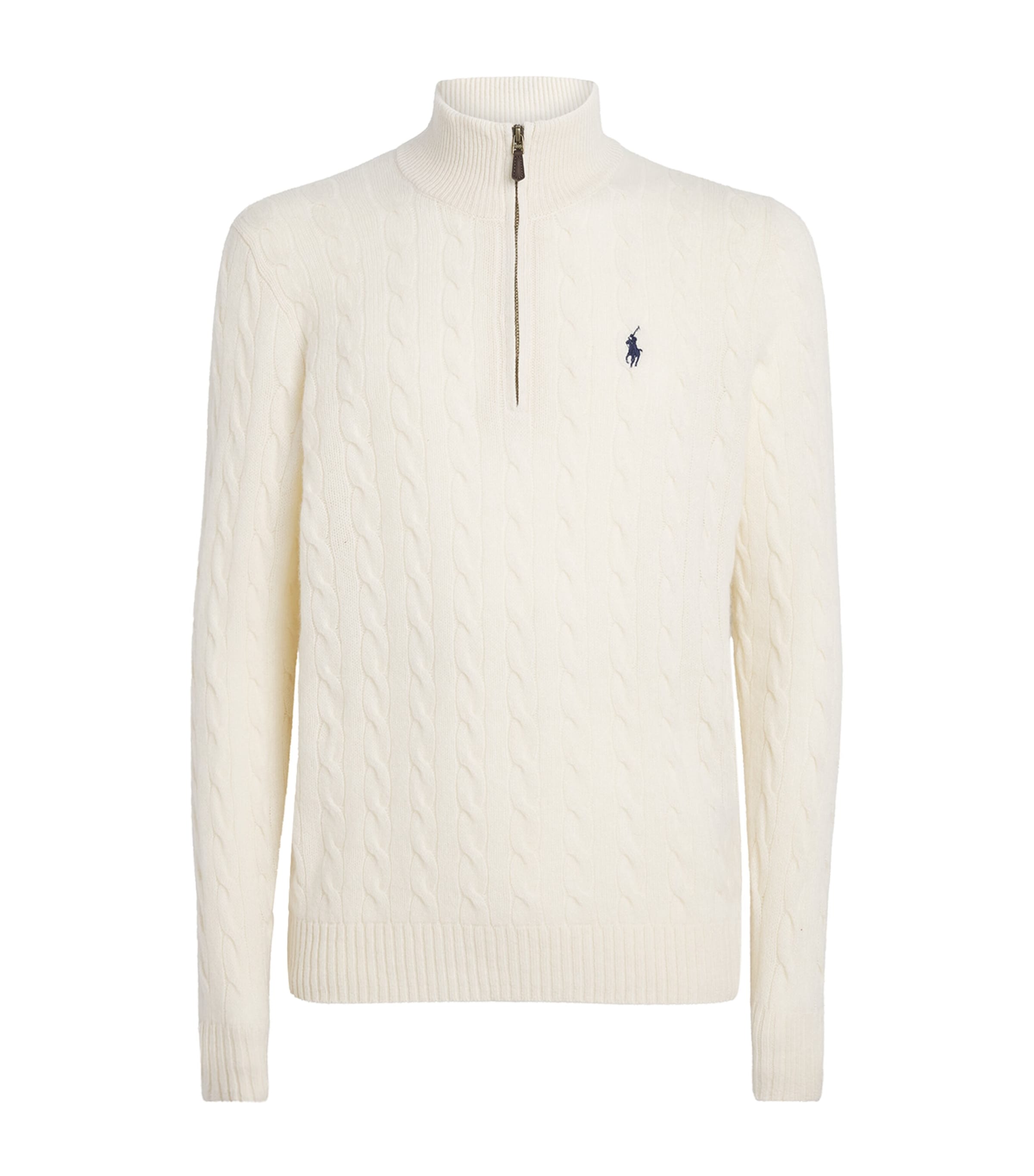 Polo Ralph Lauren Mens Wool-Cashmere Quarter-Zip Sweater Andover Cream