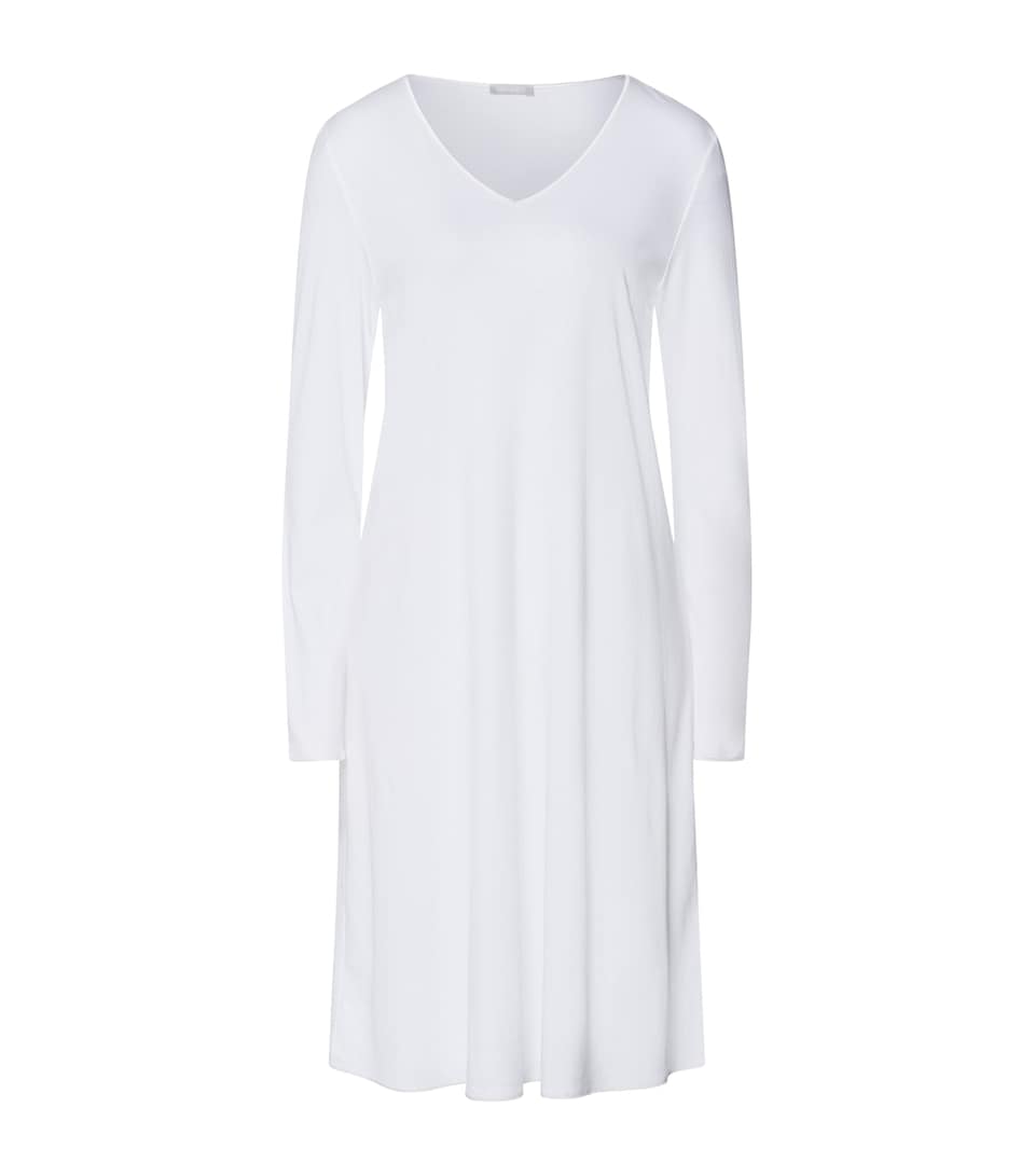 Long-Sleeve Cotton Silk Nightdress