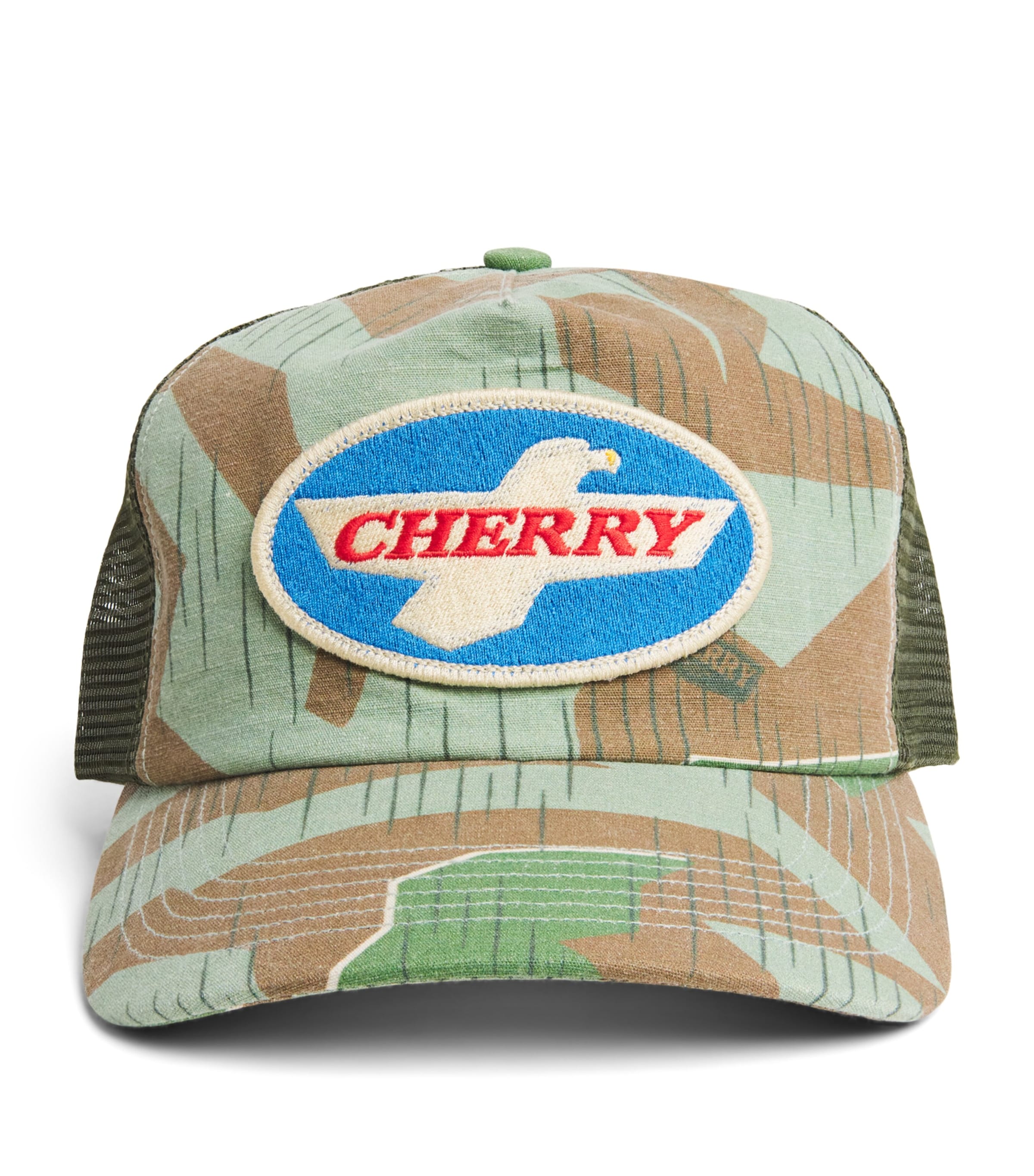 Cherry Los Angeles Eagle Patch Trucker Cap Camo