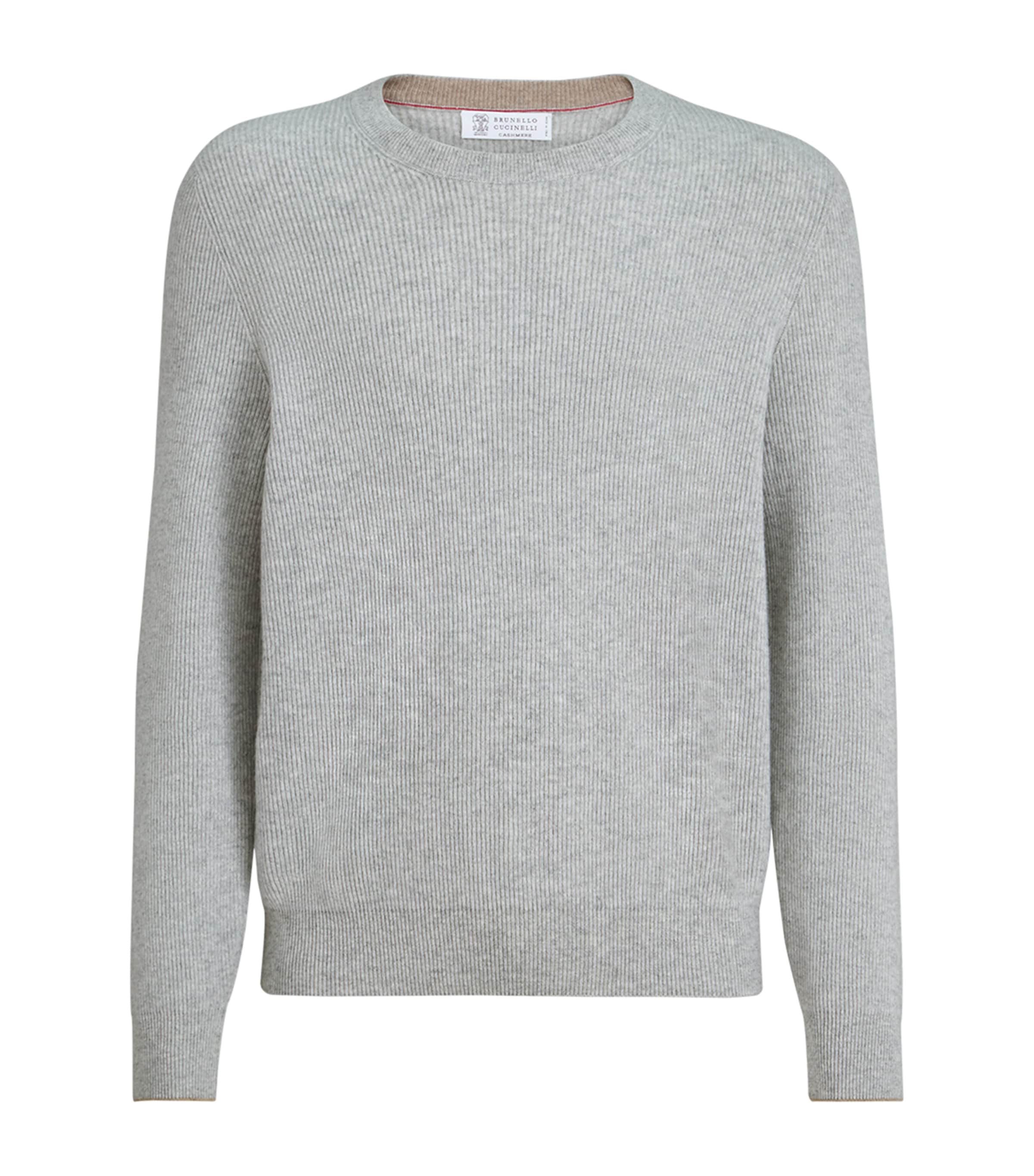 Brunello Cucinelli Mens Cashmere Ribbed Sweater