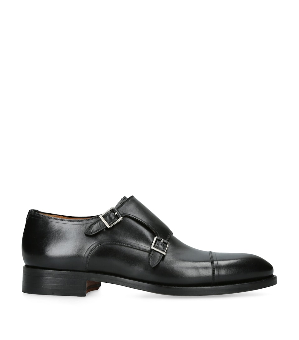 Leather Double Monk Shoes