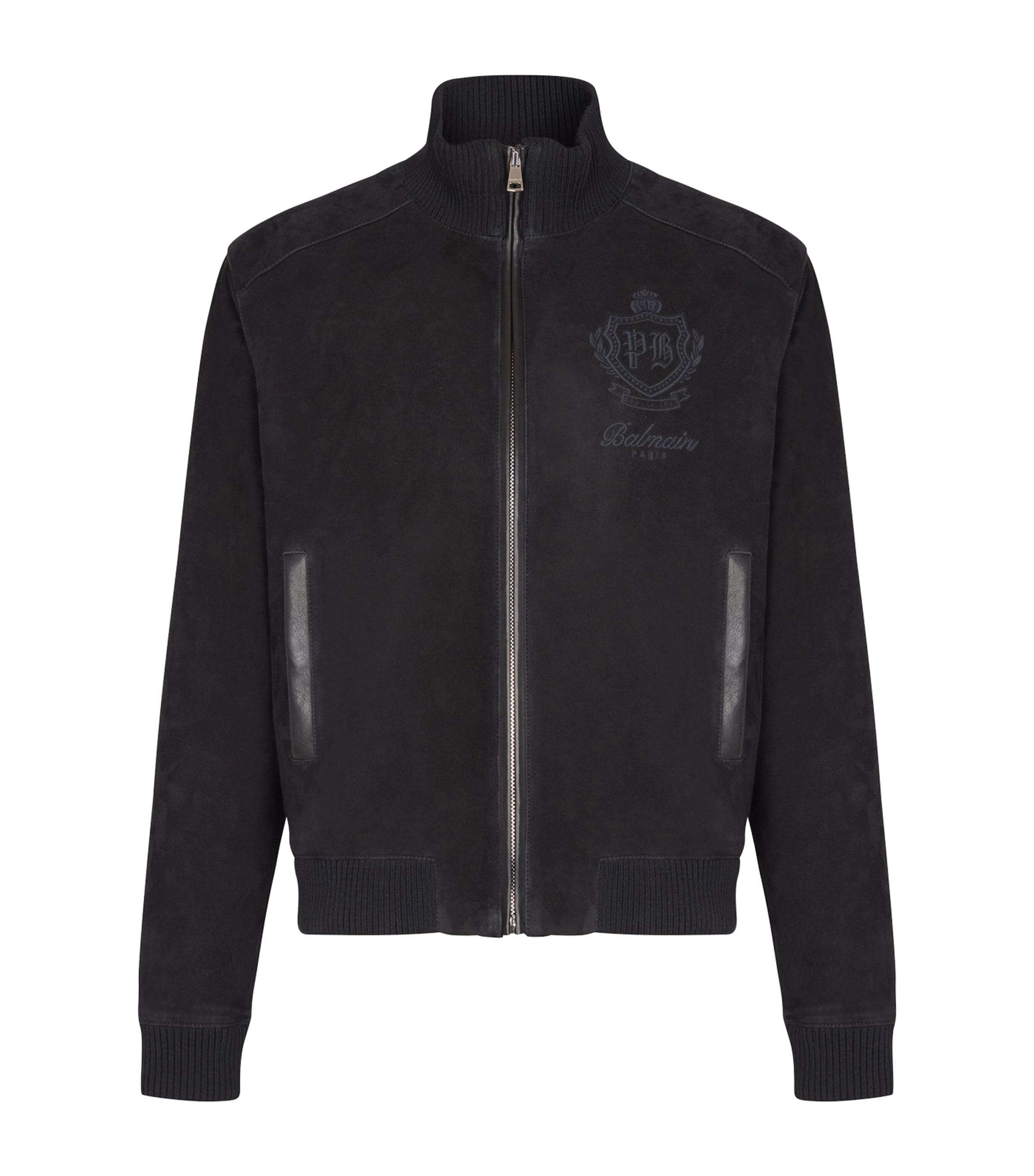 Suede College Emblem Jacket
