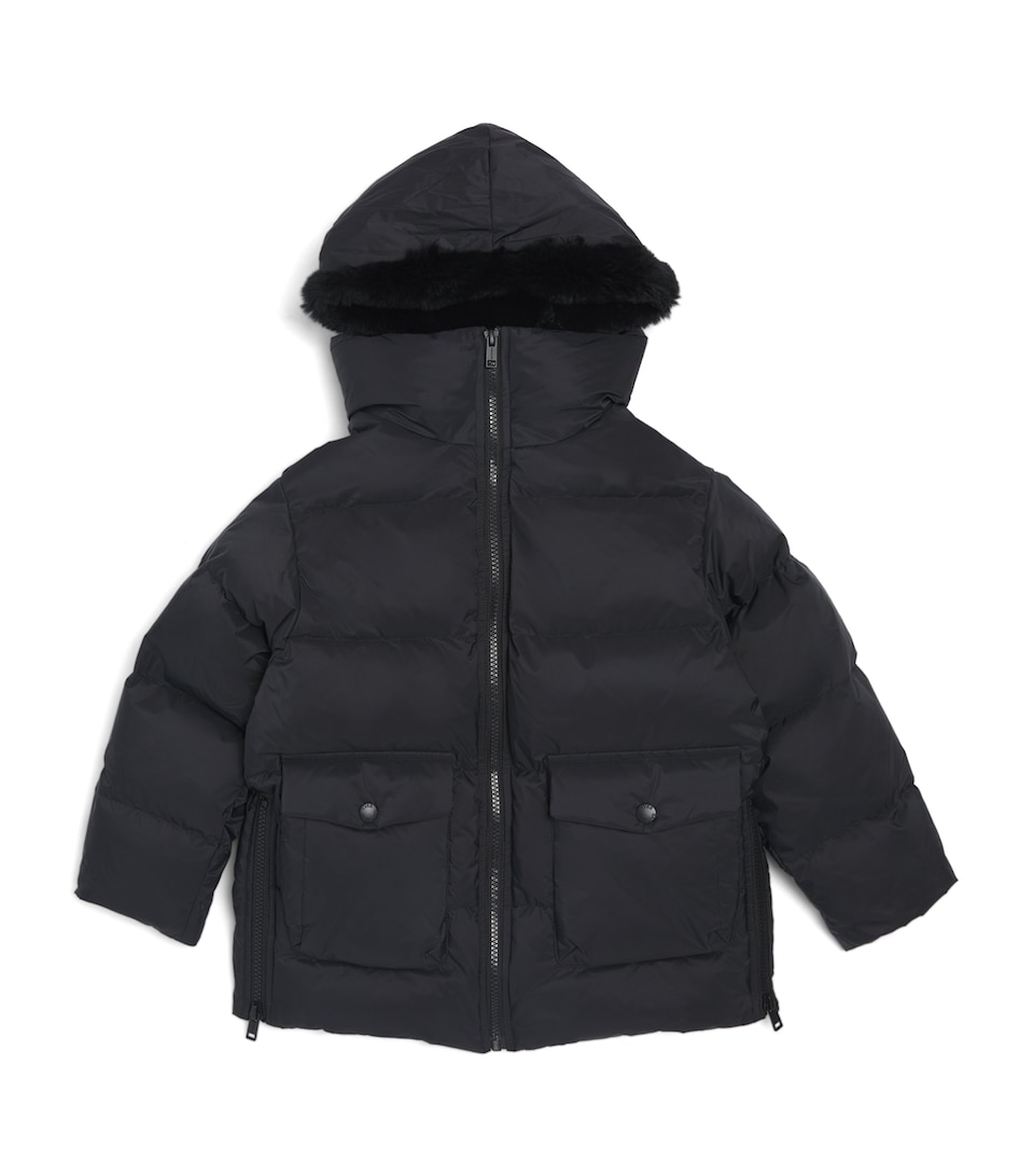 Yves Salomon Enfant Down Lambskin-Insert Puffer Jacket (4-14 Years)
