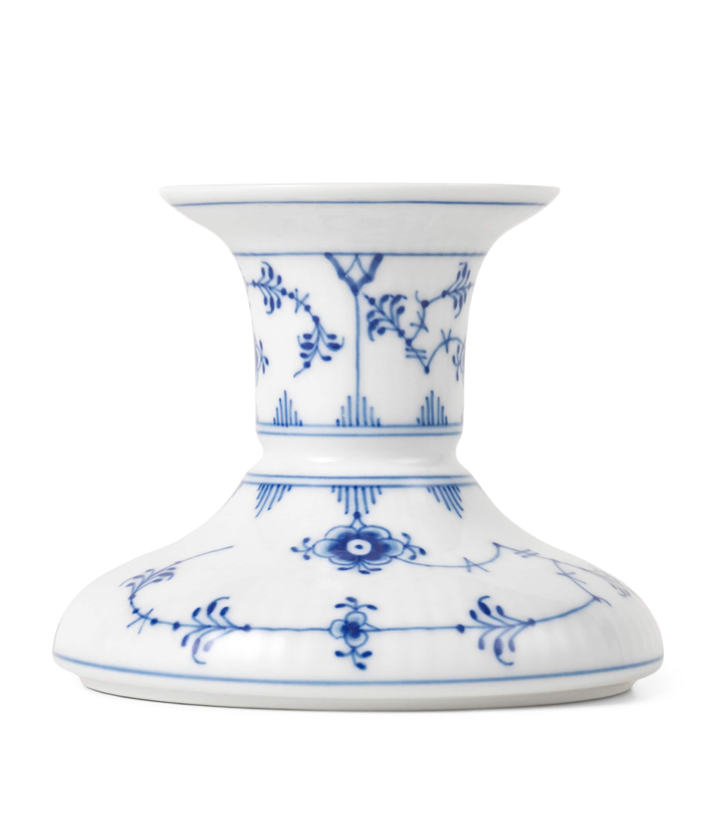 Porcelain Blue Fluted Plain Candle Holder