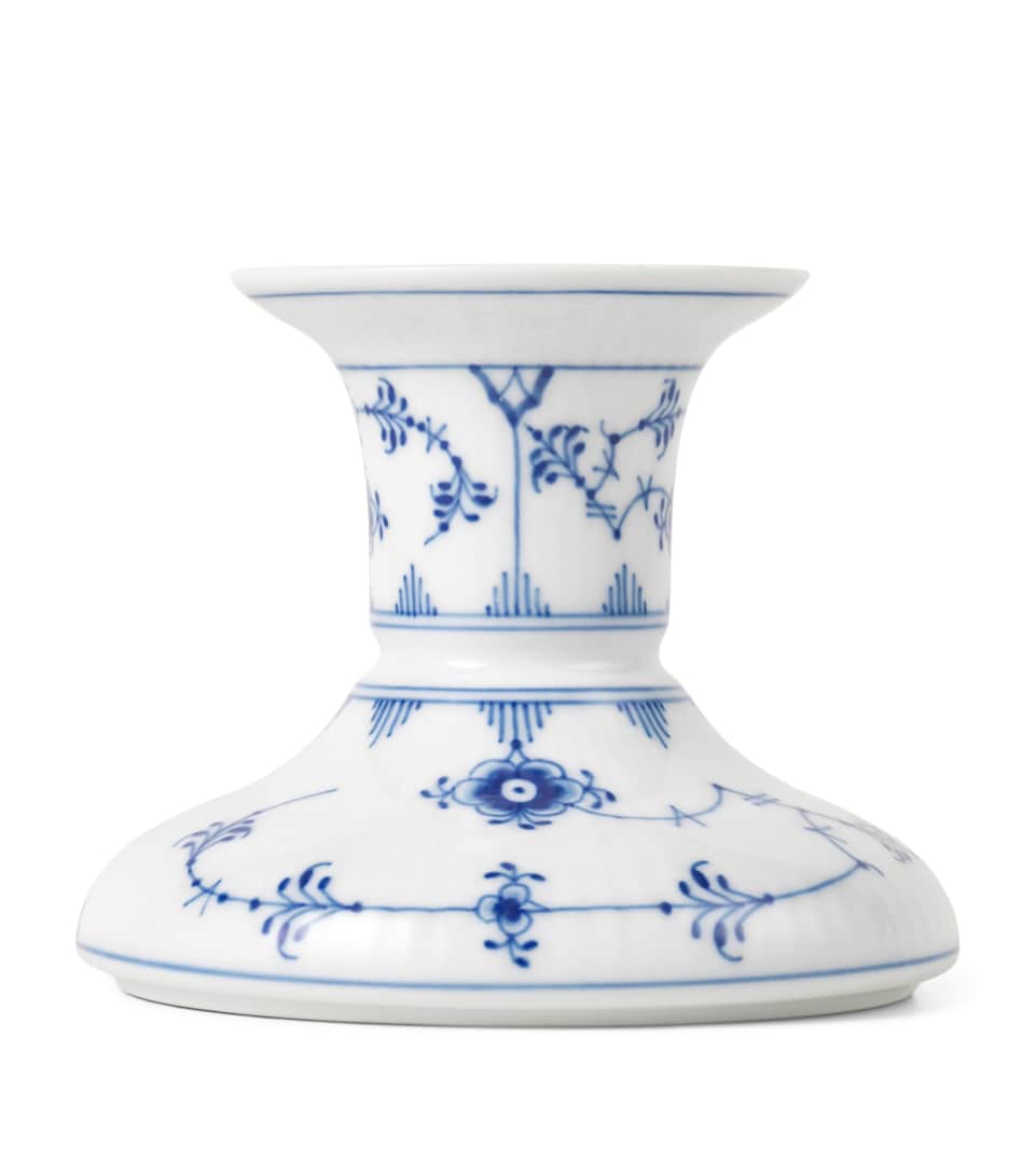 Porcelain Blue Fluted Plain Candle Holder