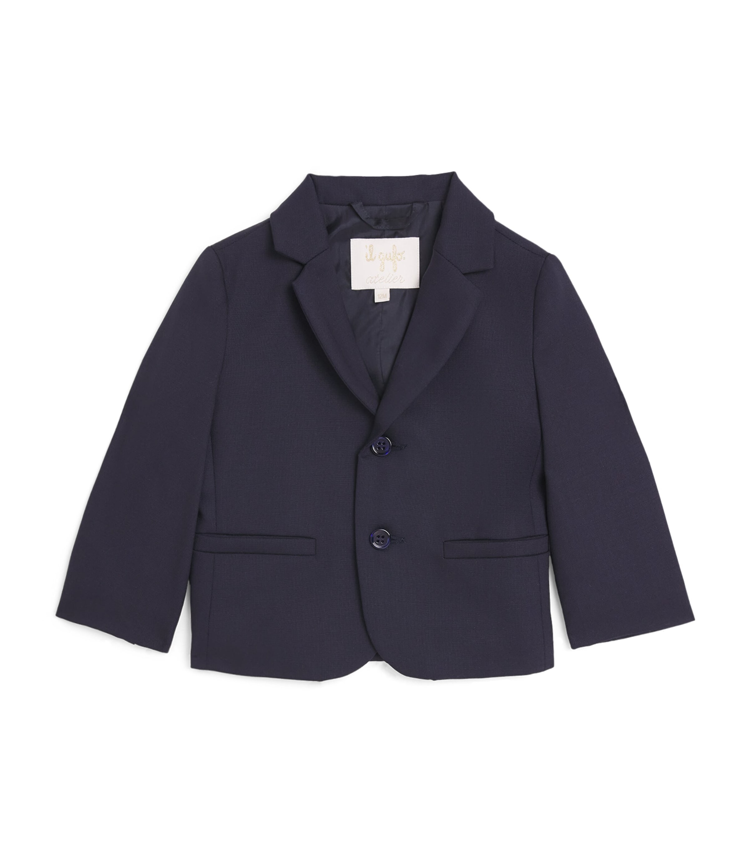 Il Gufo Wool Single-Breasted Blazer (12-36 Months) Deep Blue