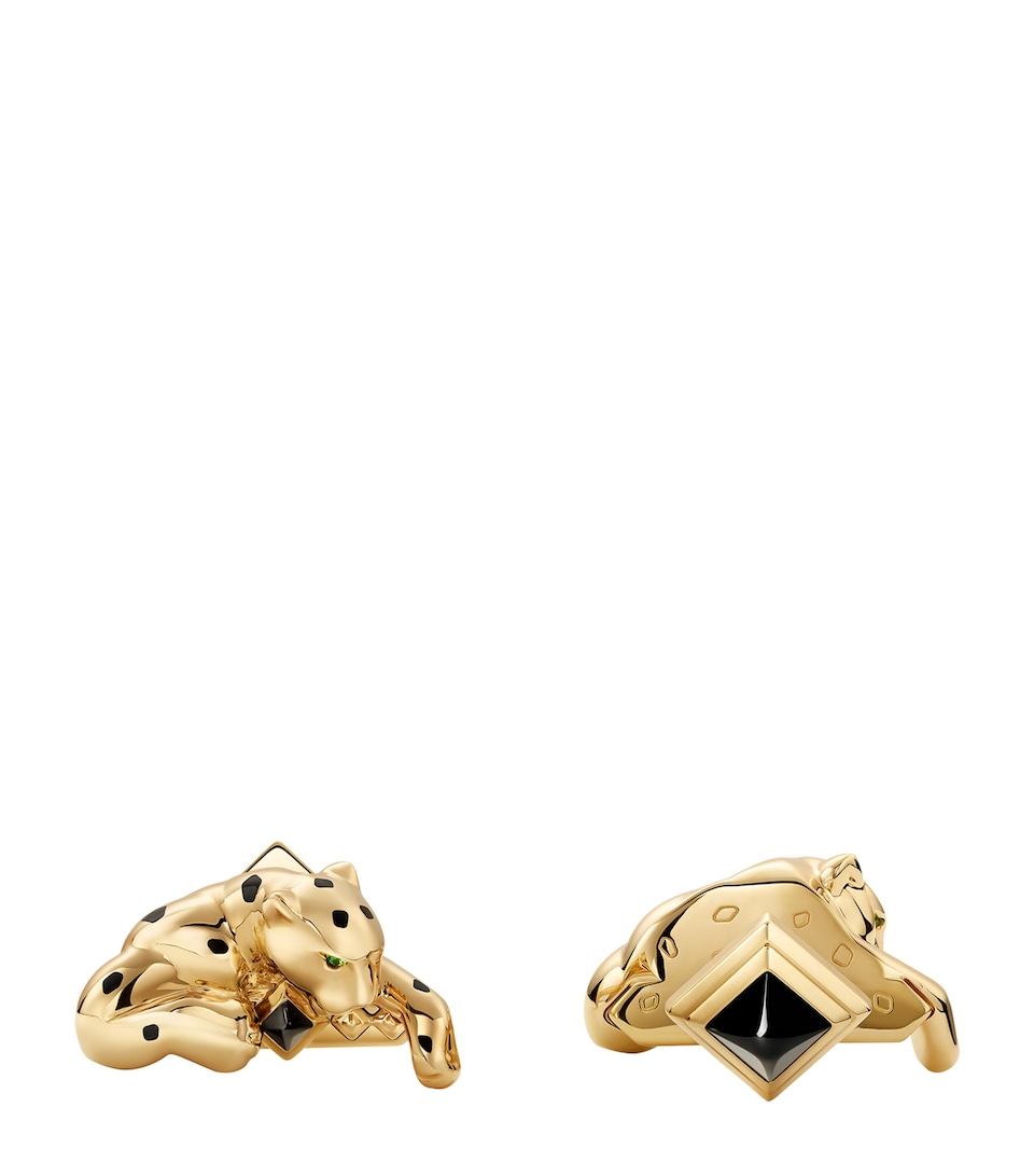 Cartier Yellow Gold, Tsavorite and Onyx Panthère de Cartier Cufflinks Yellow Gold