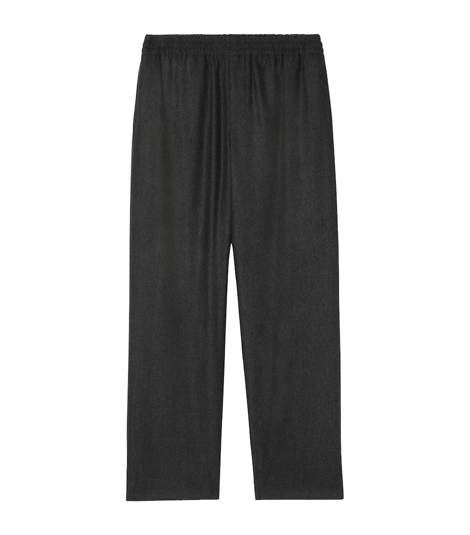 Burberry Mens Wool-Cashmere Straight Trousers Lead Grey Melange