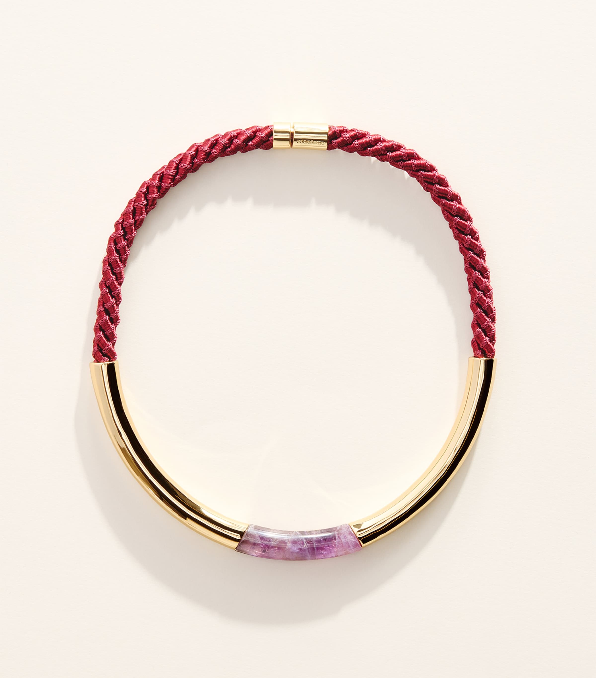Eddie Borgo Gold-Plated Amethyst and Silk Roebling Necklace Gld/amthyst