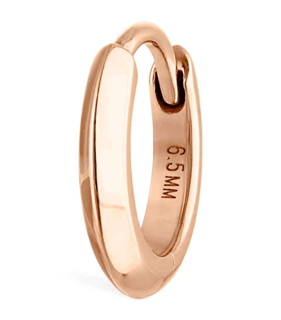 Faceted Metal Vertex Single Hoop Earring (6.5mm)