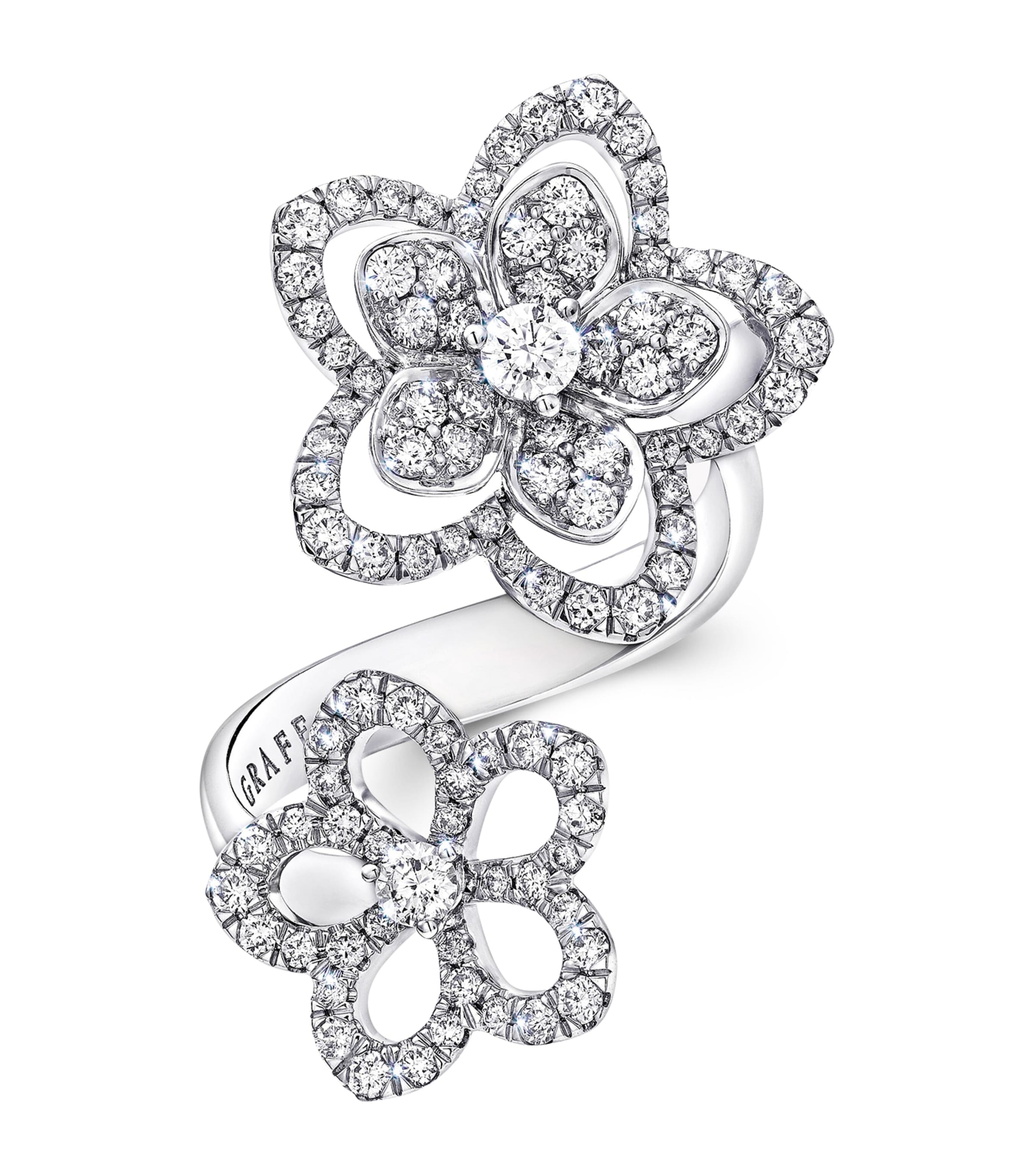 Graff White Gold and Diamond Wild Flower Ring (One Size) White Gold