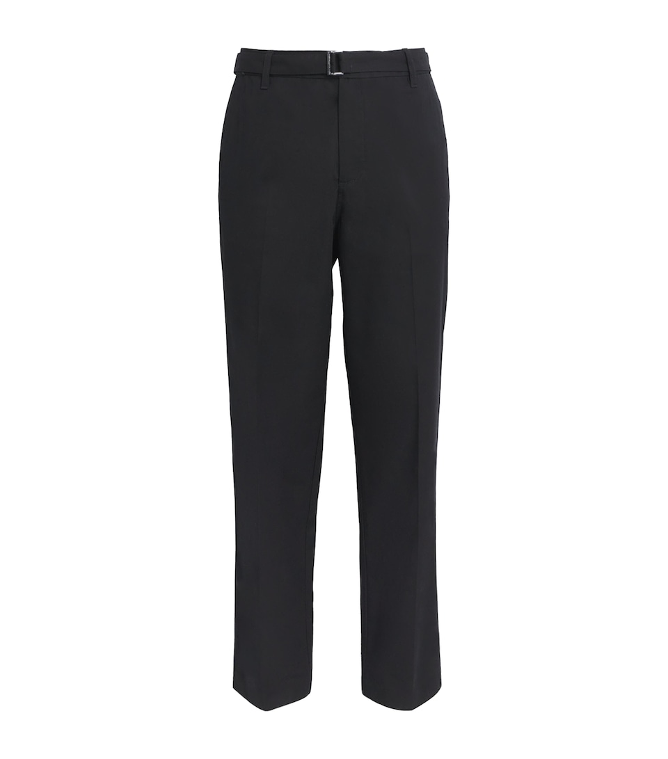 Cotton-Silk Belted Trousers
