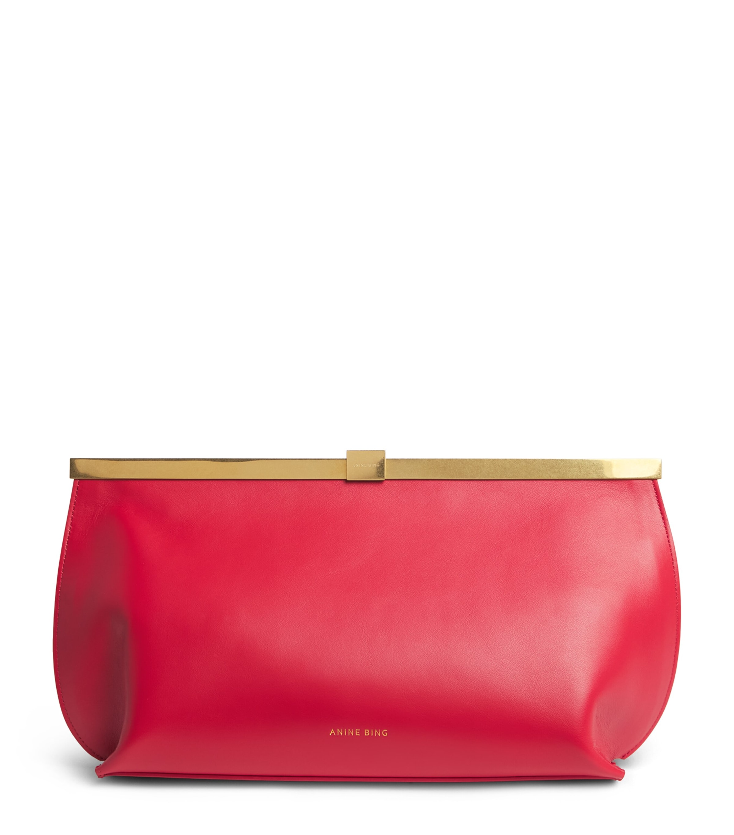 ANINE BING Leather Anine Clutch Bag Red