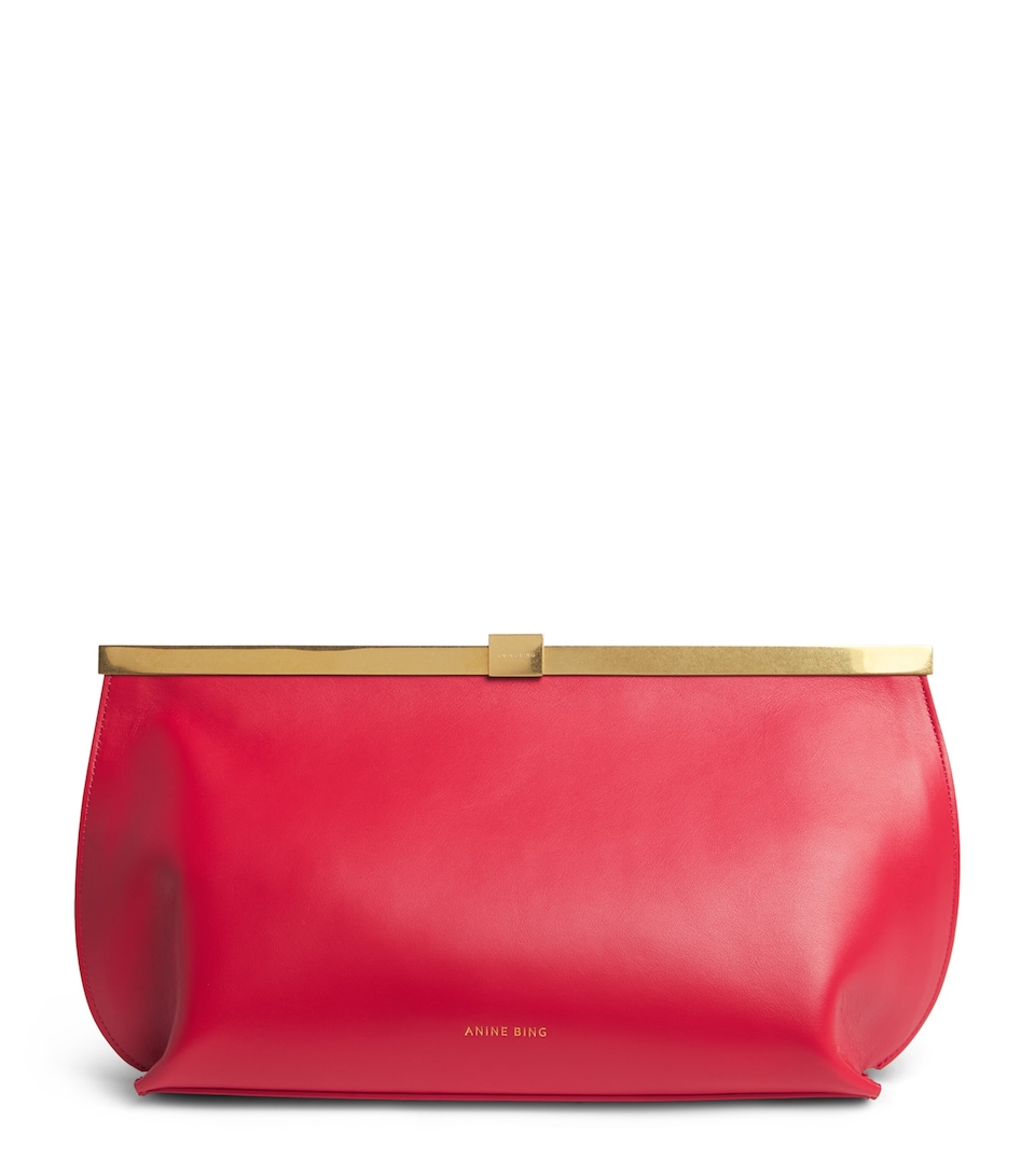ANINE BING Leather Anine Clutch Bag Red