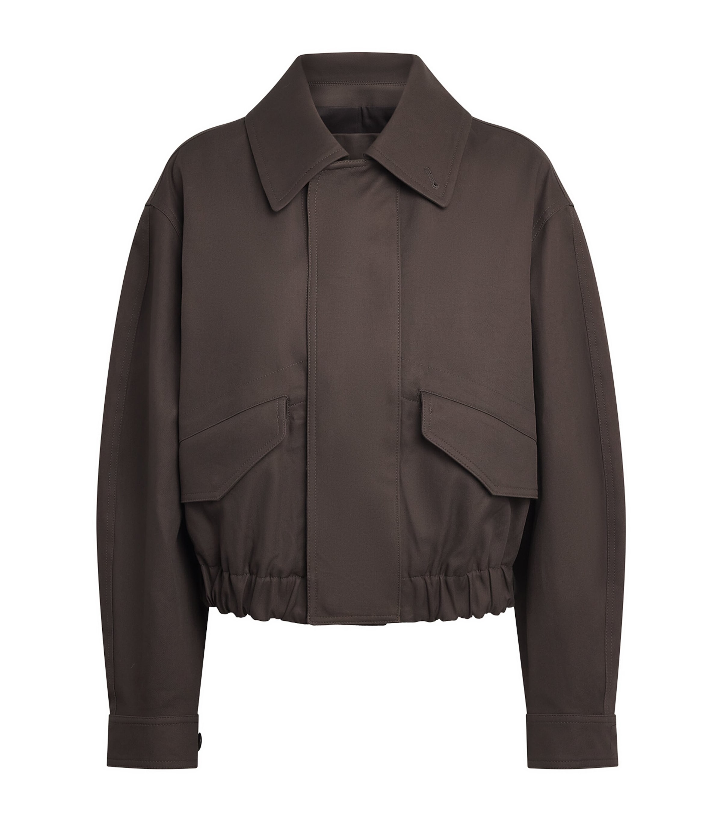 Lemaire Womens Cotton Twill Blouson Jacket Chocolate
