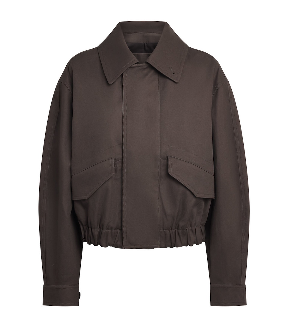 Lemaire Womens Cotton Twill Blouson Jacket Chocolate