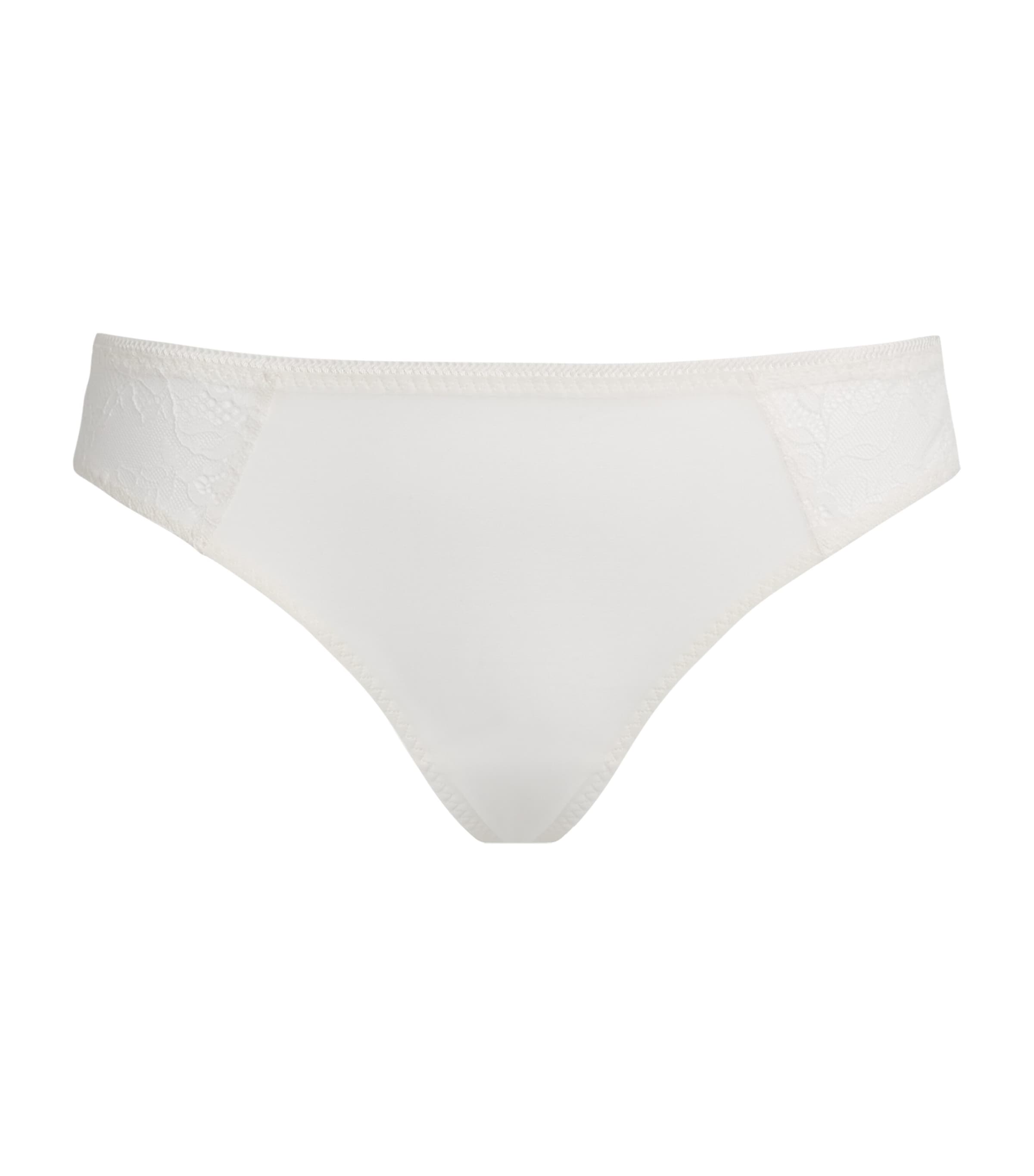 Simone Perele Womens Lace-Trim Radieuse Tanga Natural