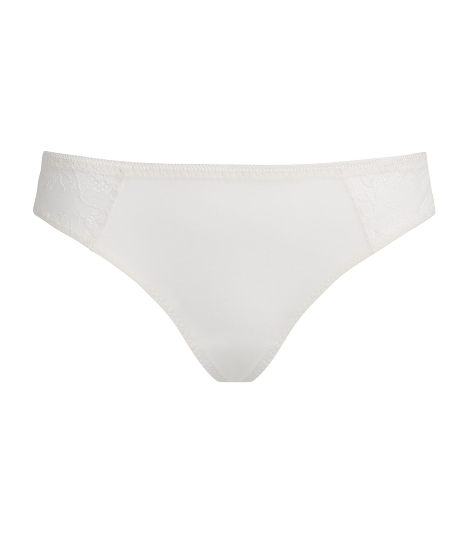 Simone Perele Womens Lace-Trim Radieuse Tanga Natural