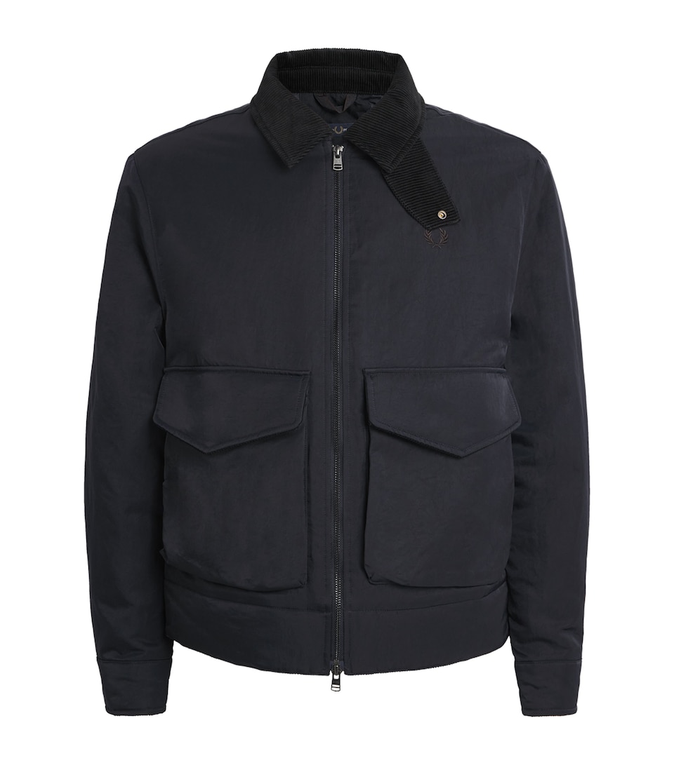 Fred Perry Mens Padded Caban Jacket Navy