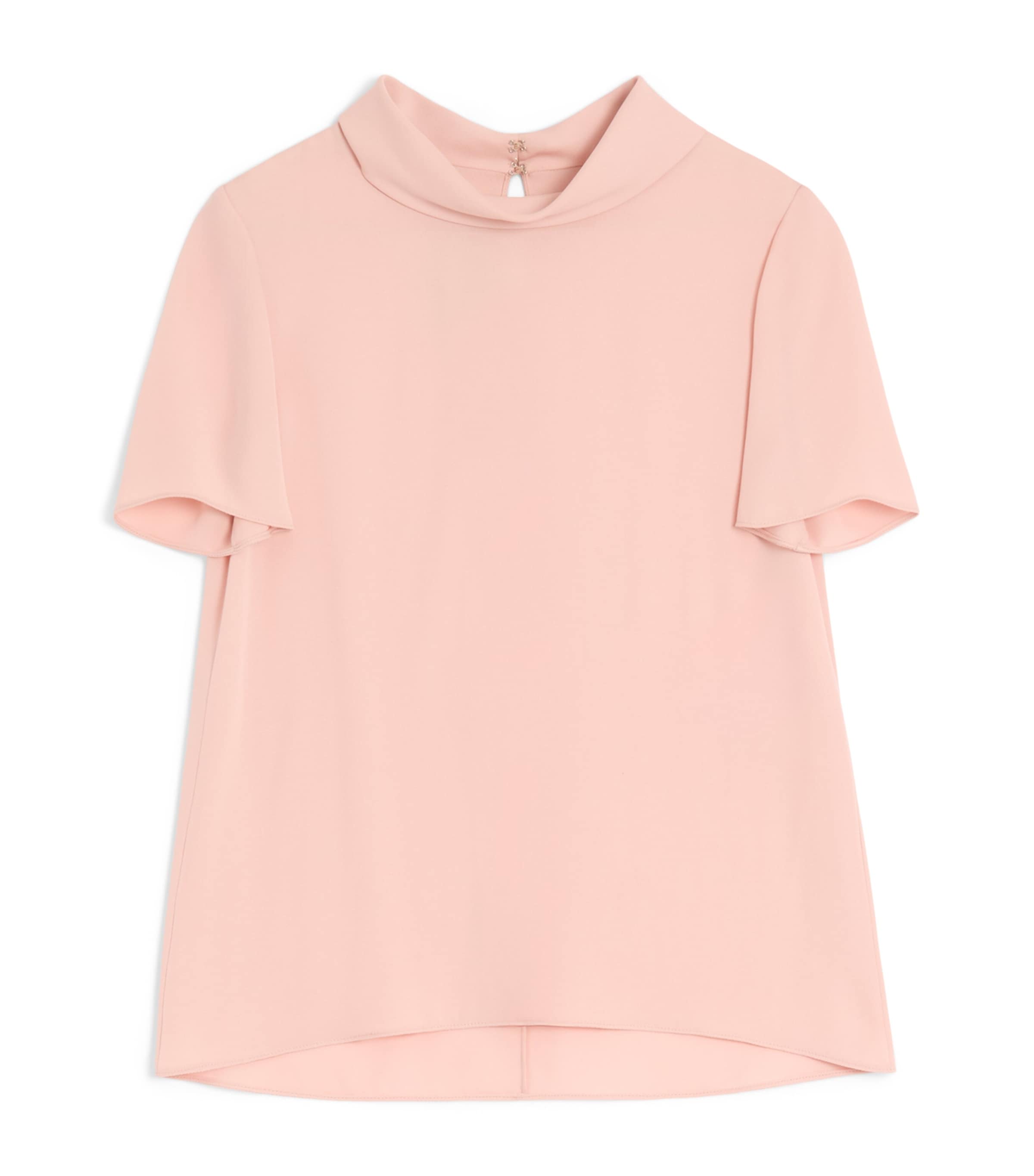 Valentino Womens Silk Layered Collar T-Shirt