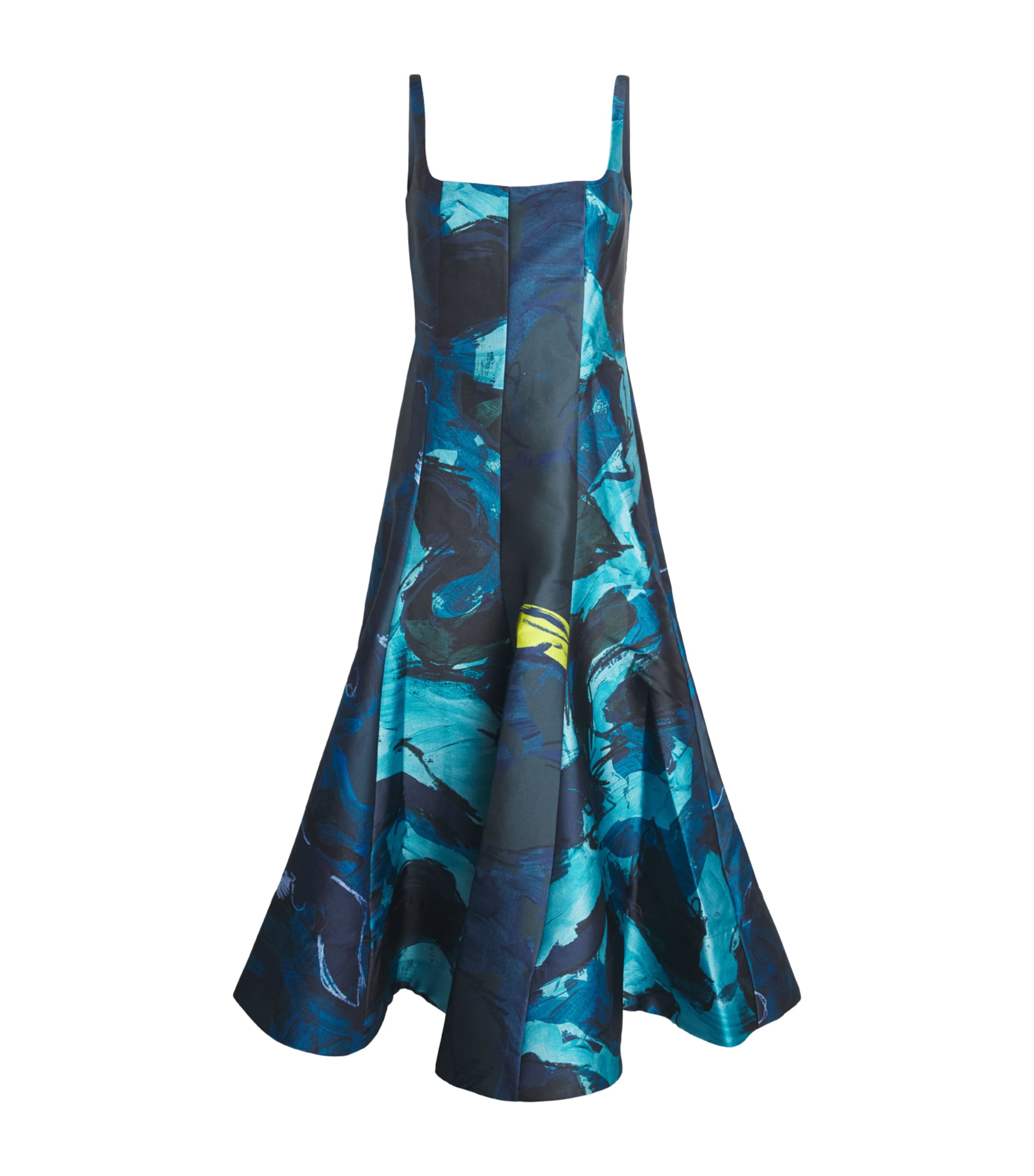 Roksanda Womens Brushstroke Print Zelia Midi Dress Brushstripevrdnt