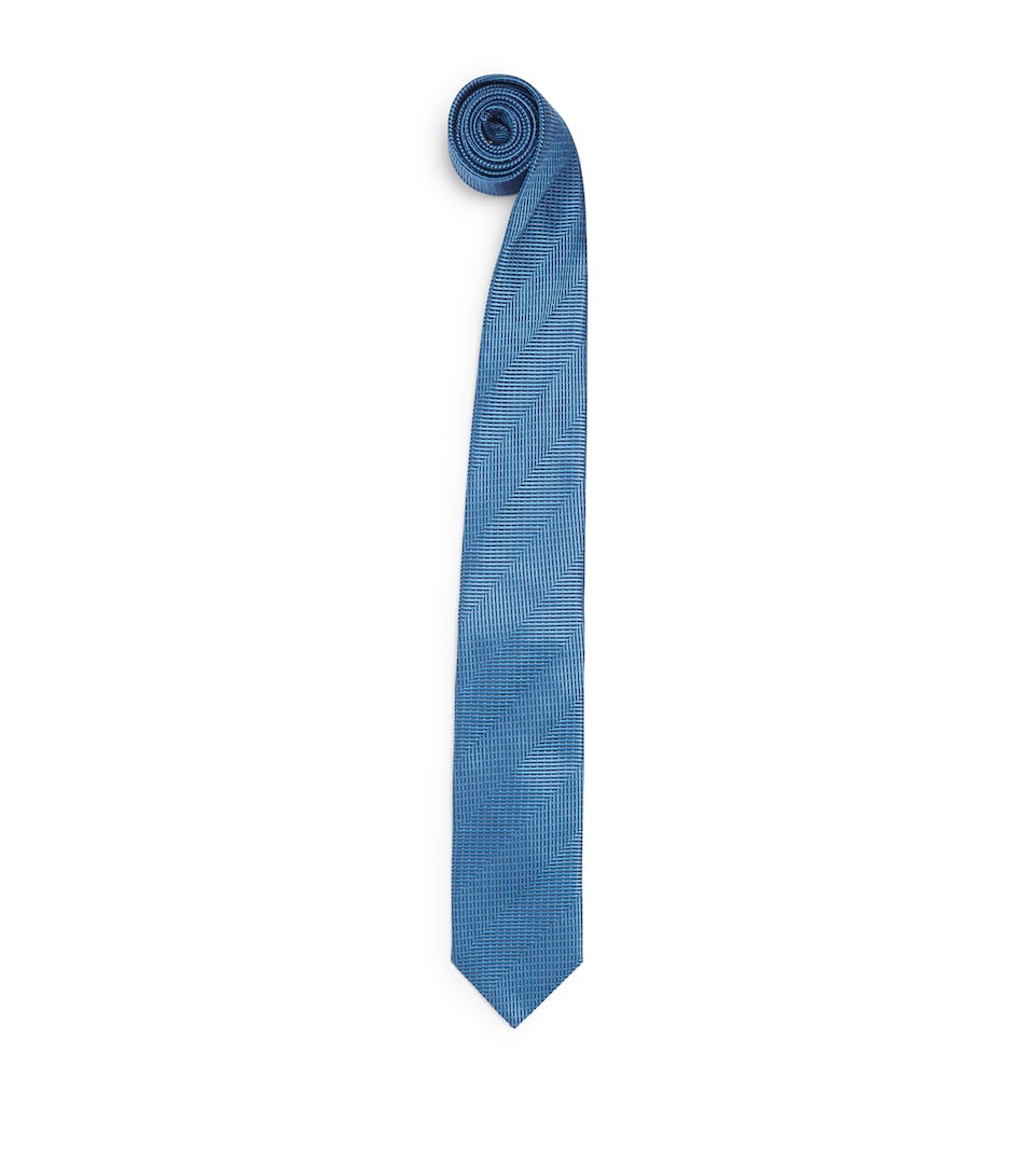 Eton Silk HerringboneTie Blue