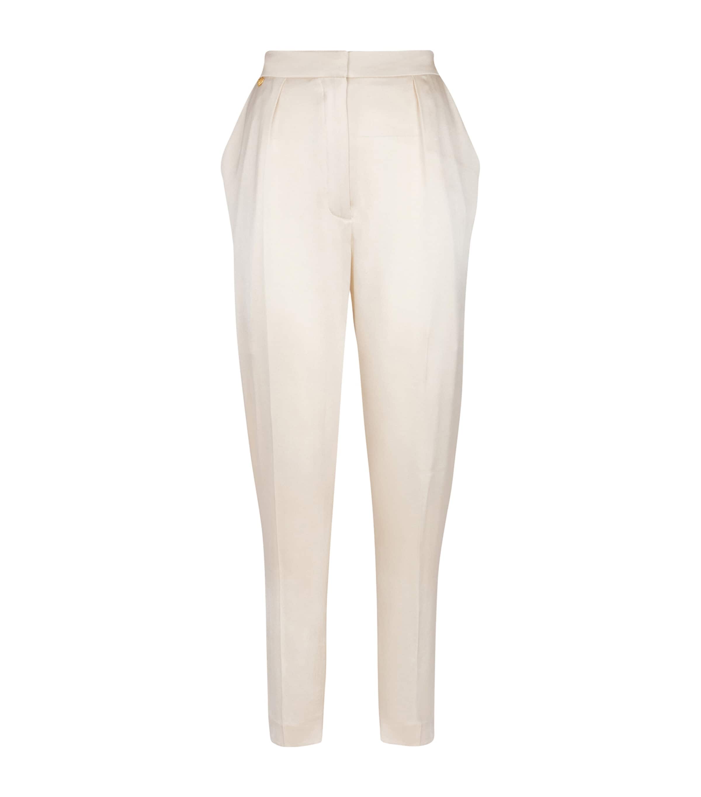 Silk Straight Tailored Trousers