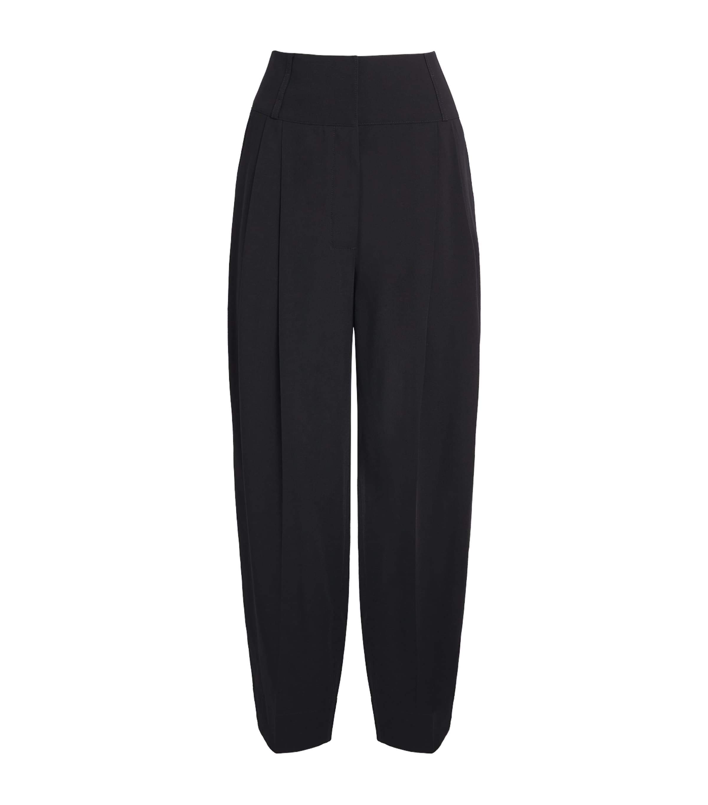 Toteme Womens Pleated Balloon Trousers Black