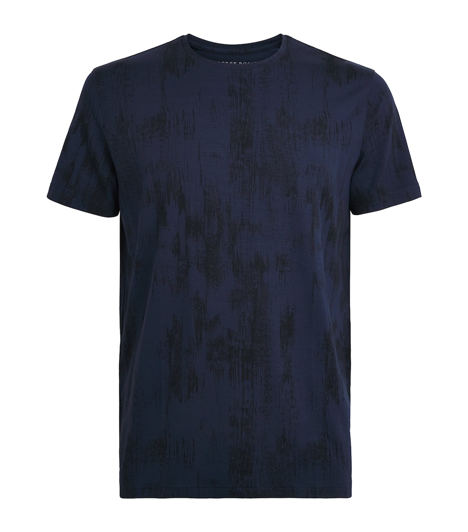 Derek Rose Mens Printed London T-Shirt Nav