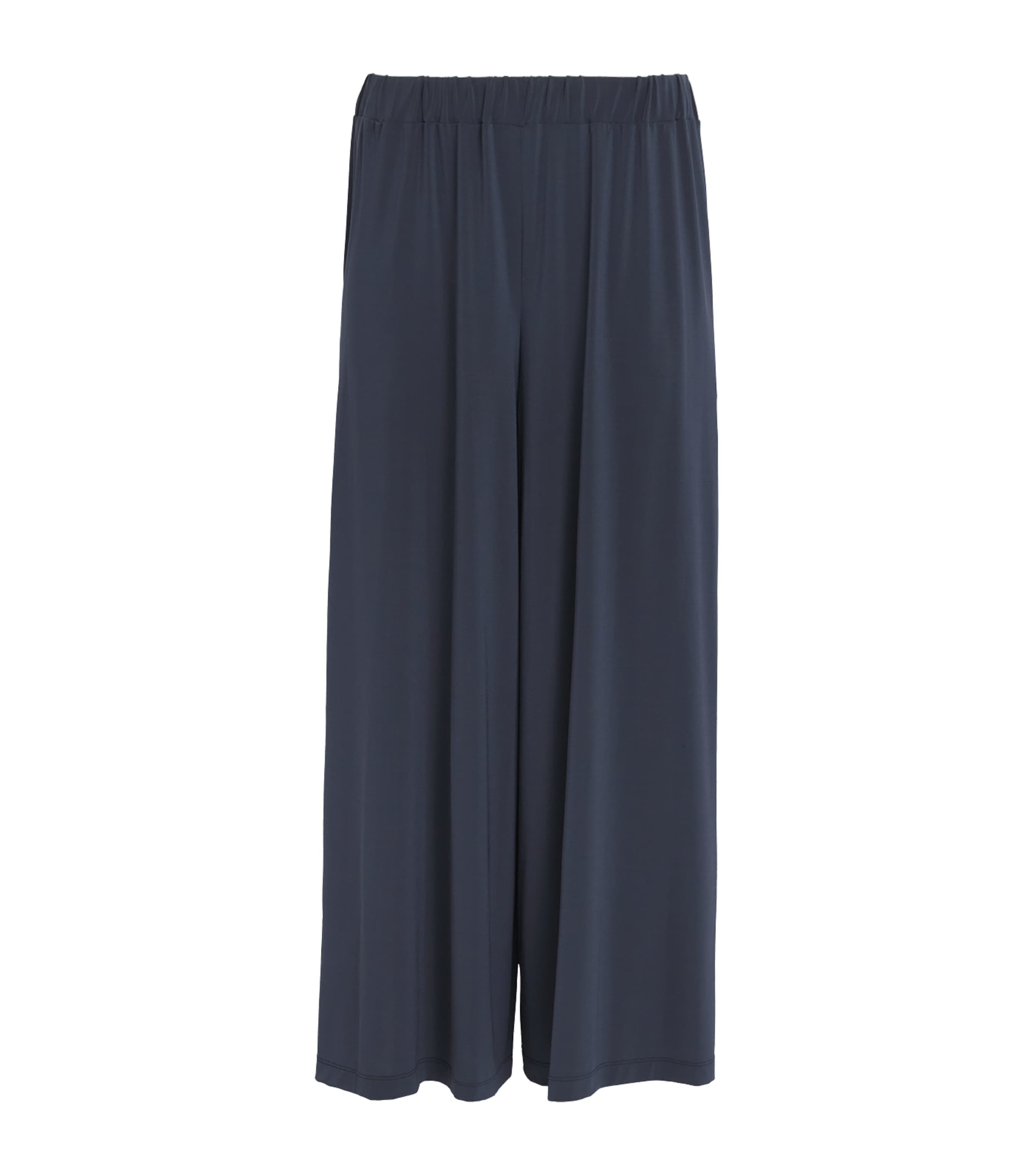 Issey Miyake Womens Drape Jersey Cropped Trousers Dark Navy