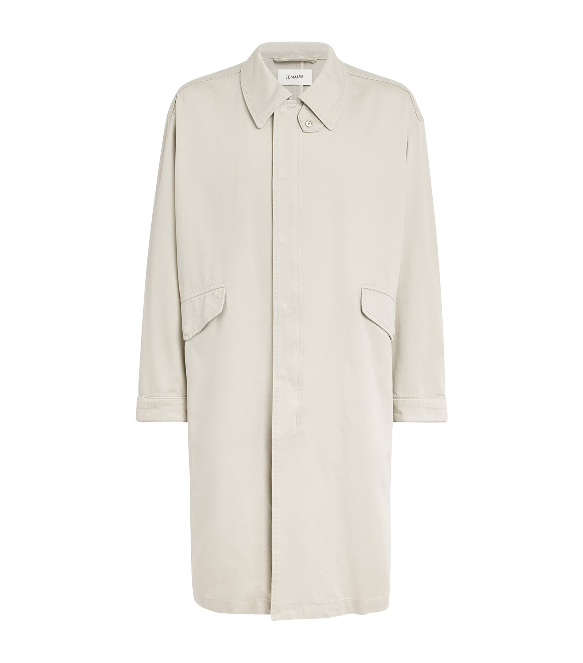 Lemaire Mens Cotton Satin Military Parka Mastic