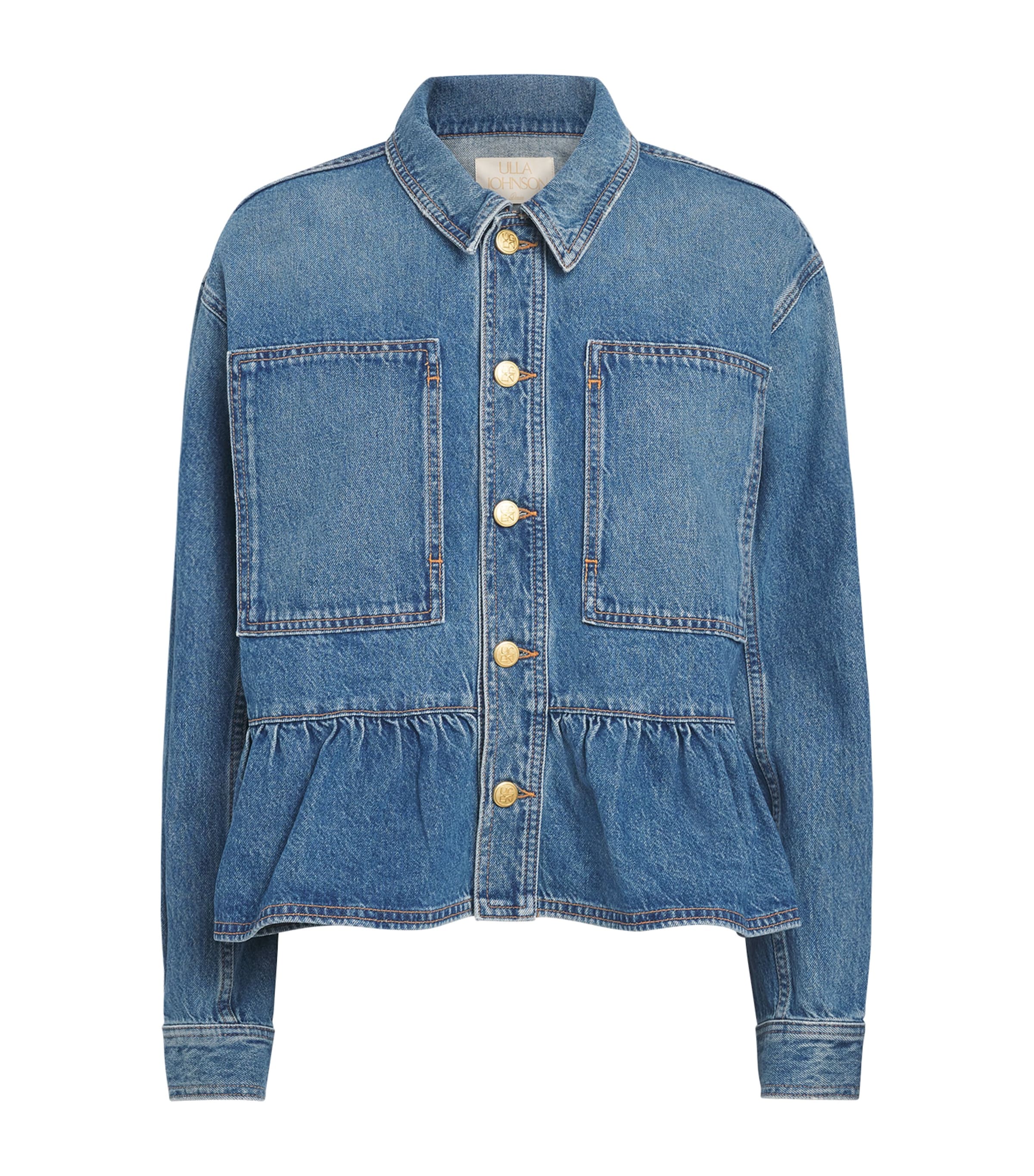 Ulla Johnson Womens Arquette Denim Jacket Danube