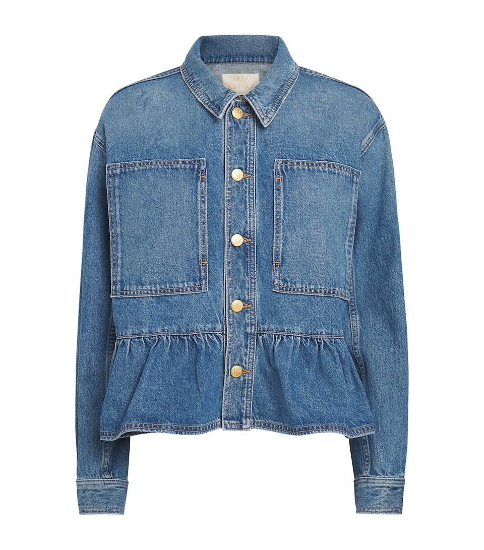 Ulla Johnson Womens Arquette Denim Jacket Danube